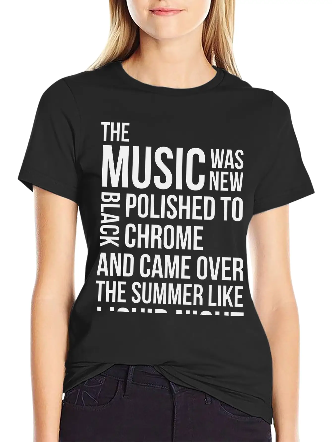 Music Black Polished Chrome Techno Acid DJ Club Unisex Short Sleeve Soft Cotton T-Shirt – Casual Everyday Wear