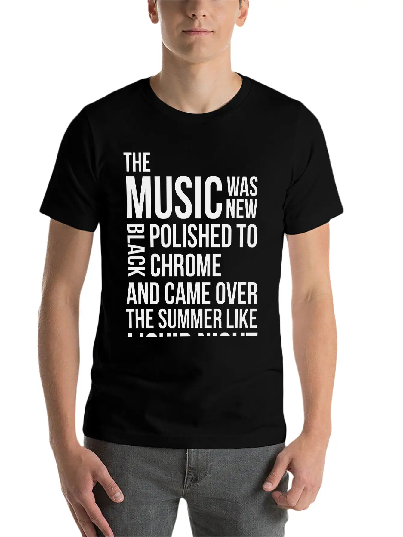 Music Black Polished Chrome Techno Acid DJ Club Unisex Short Sleeve Soft Cotton T-Shirt – Casual Everyday Wear