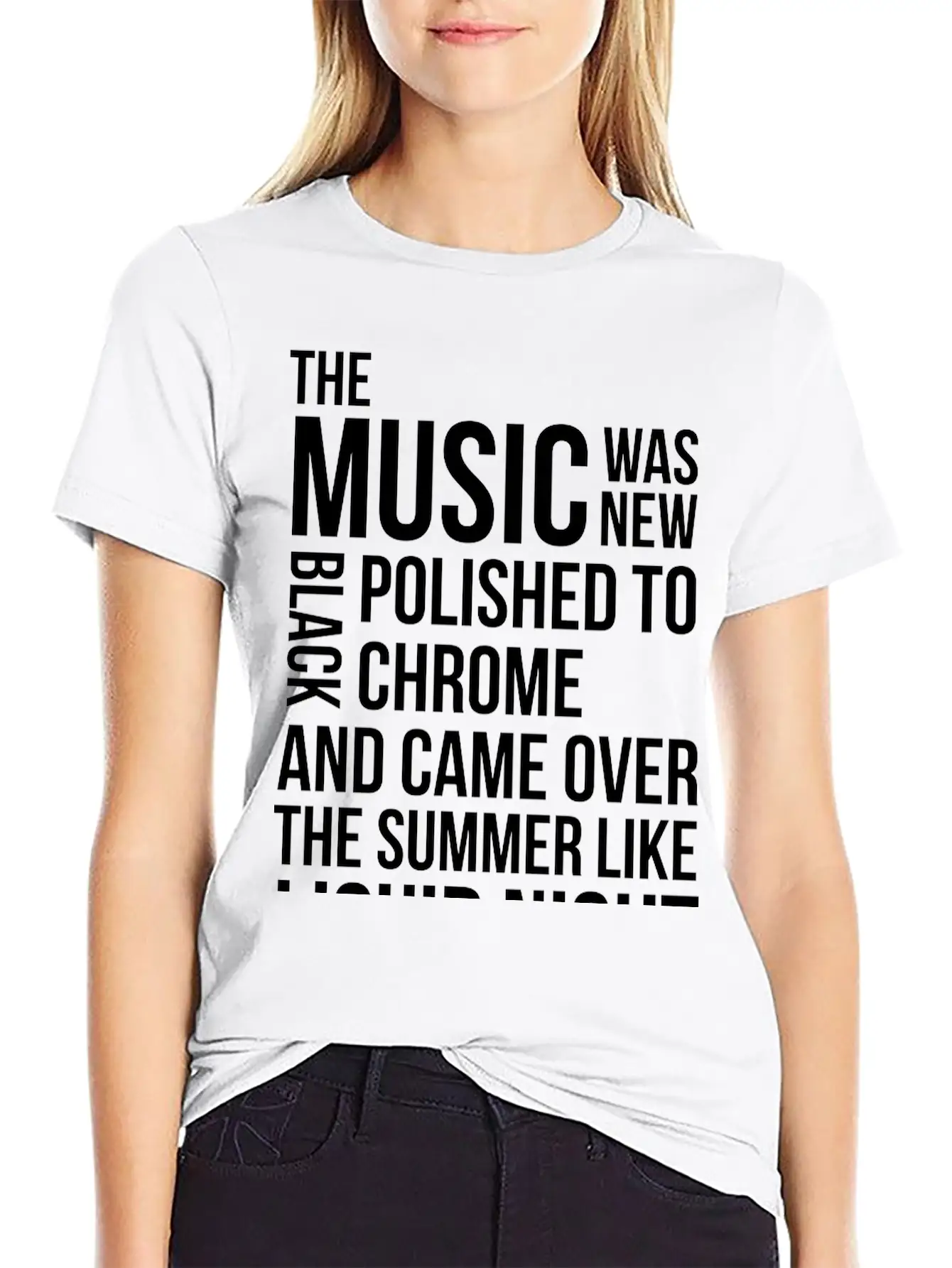 Music Black Polished Chrome Techno Acid DJ Club Unisex Short Sleeve Soft Cotton T-Shirt – Casual Everyday Wear