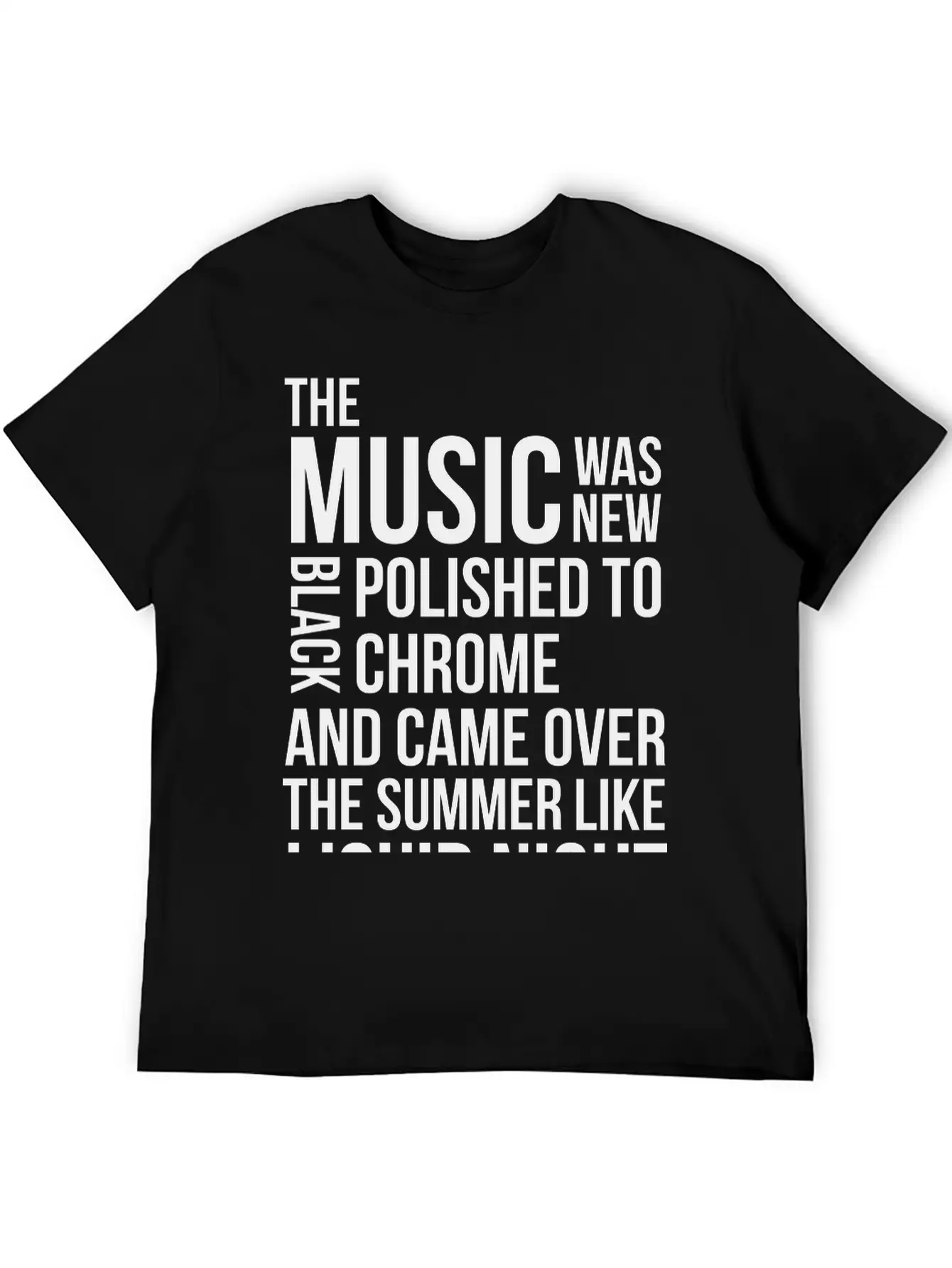 Music Black Polished Chrome Techno Acid DJ Club Unisex Short Sleeve Soft Cotton T-Shirt – Casual Everyday Wear