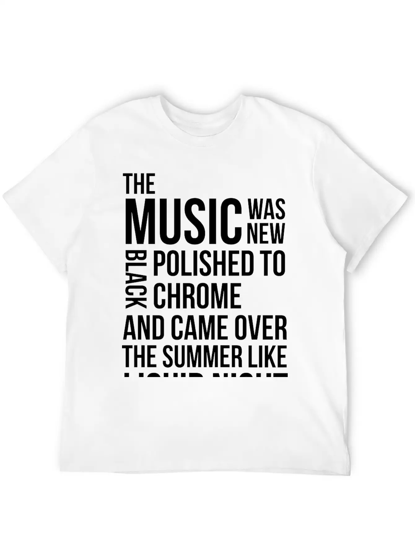 Music Black Polished Chrome Techno Acid DJ Club Unisex Short Sleeve Soft Cotton T-Shirt – Casual Everyday Wear