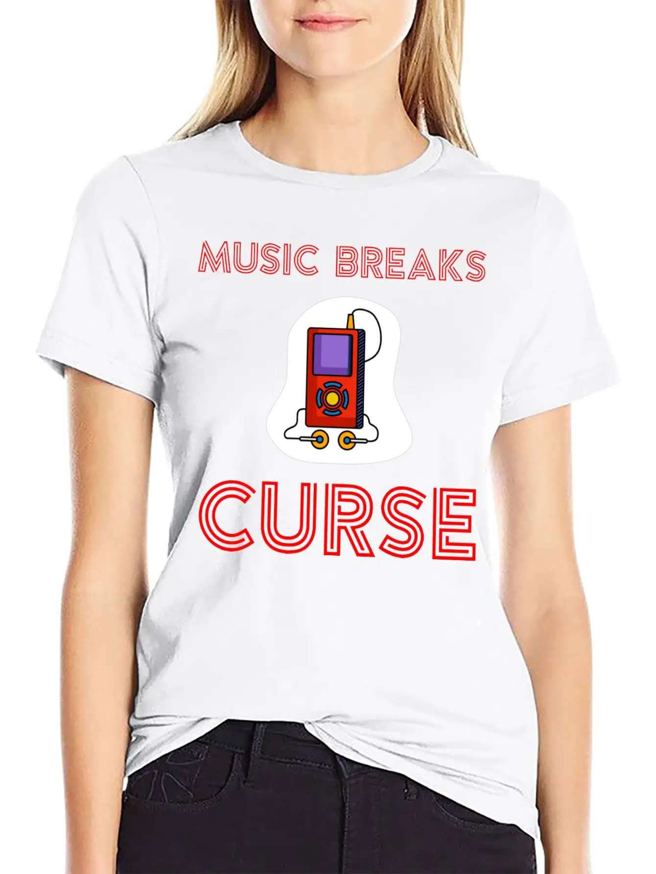 Music Breaks Curse Stylish Everyday T-Shirt – Unisex Basic Cotton Tee