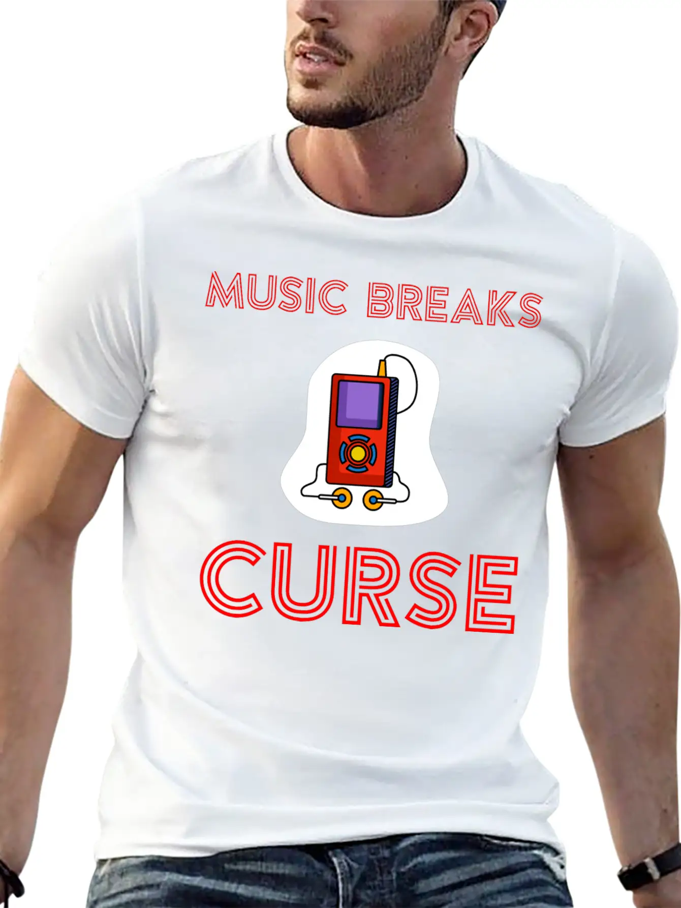 Music Breaks Curse Stylish Everyday T-Shirt – Unisex Basic Cotton Tee