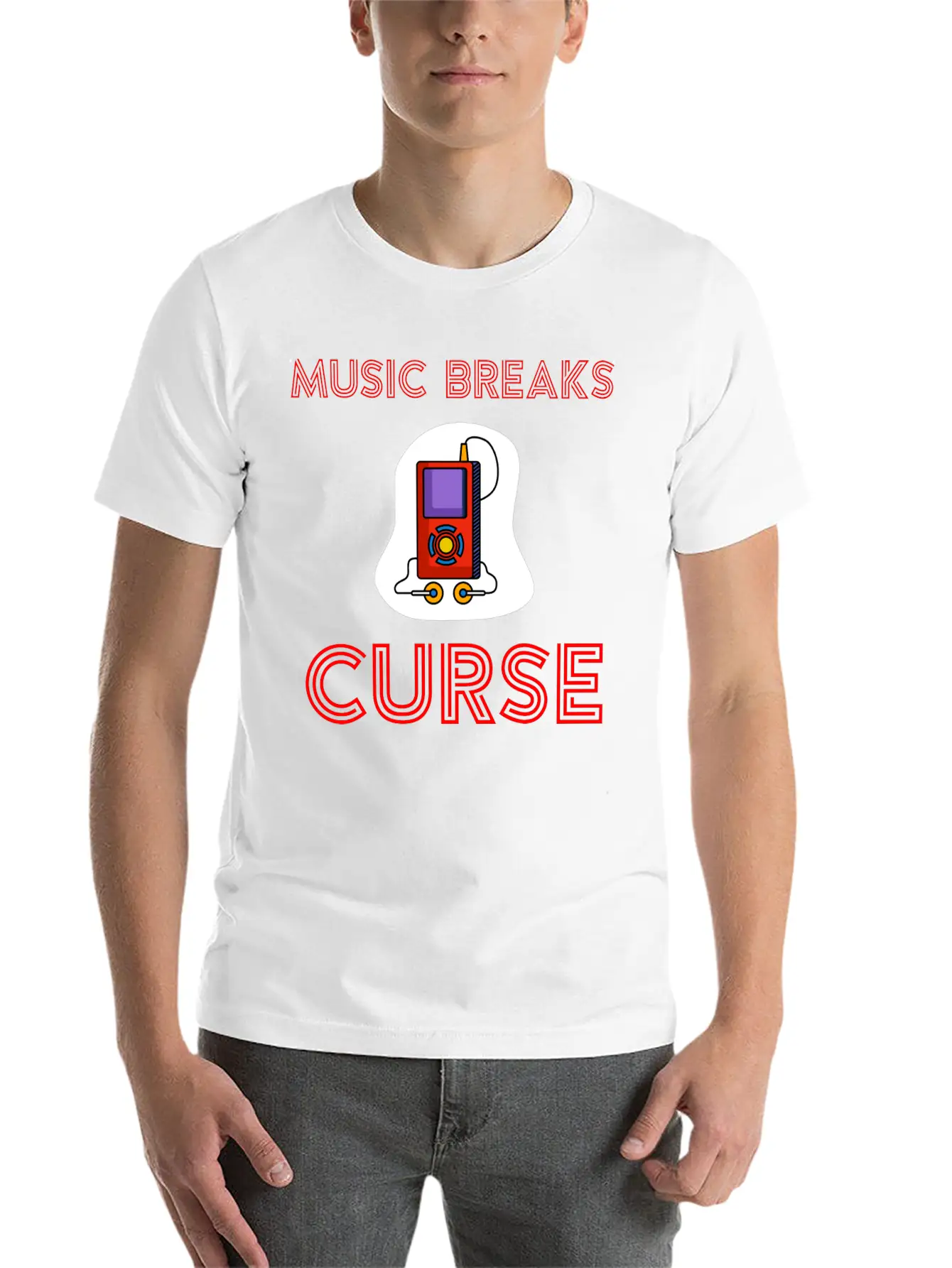 Music Breaks Curse Stylish Everyday T-Shirt – Unisex Basic Cotton Tee
