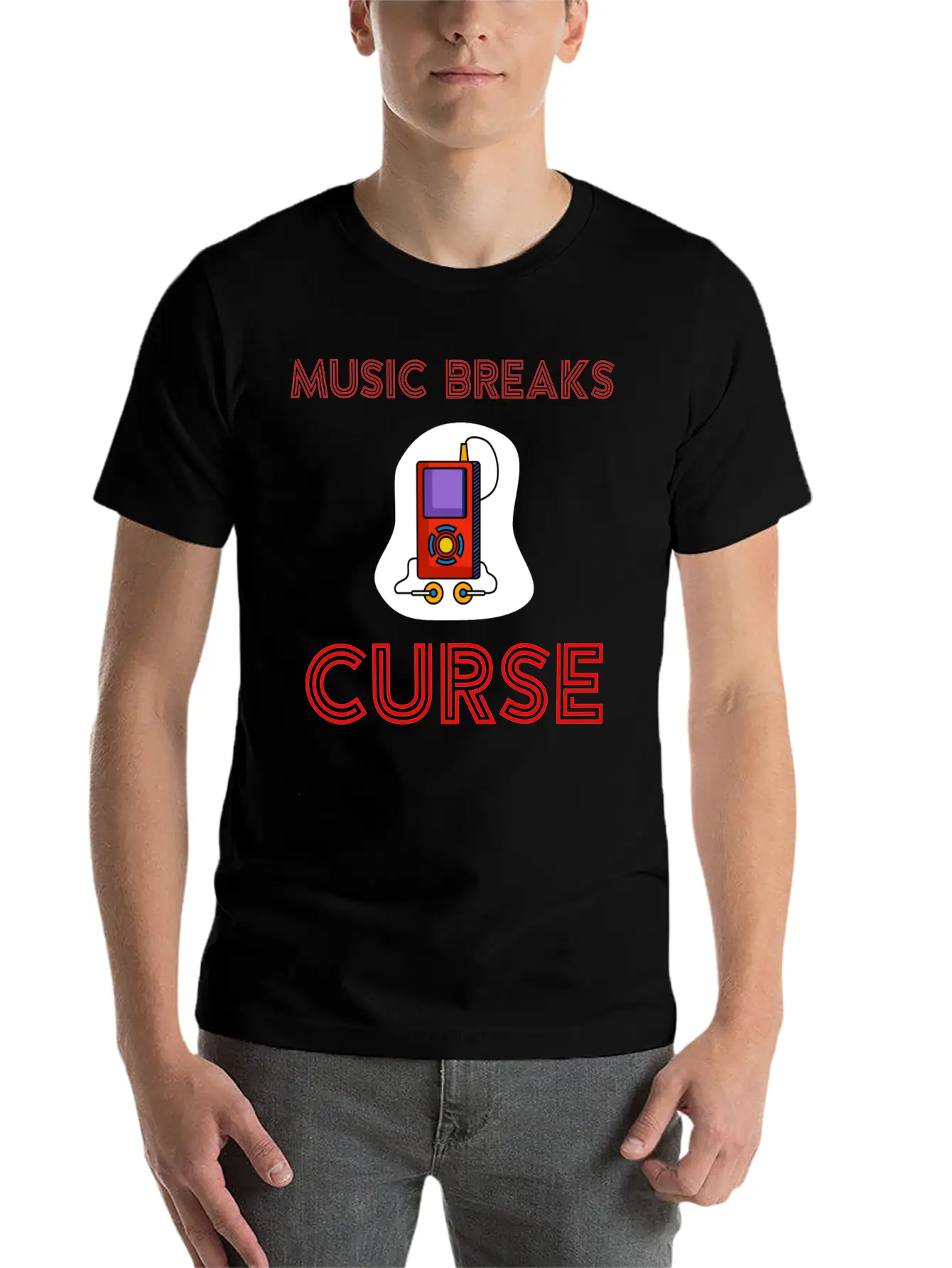 Music Breaks Curse Stylish Everyday T-Shirt – Unisex Basic Cotton Tee