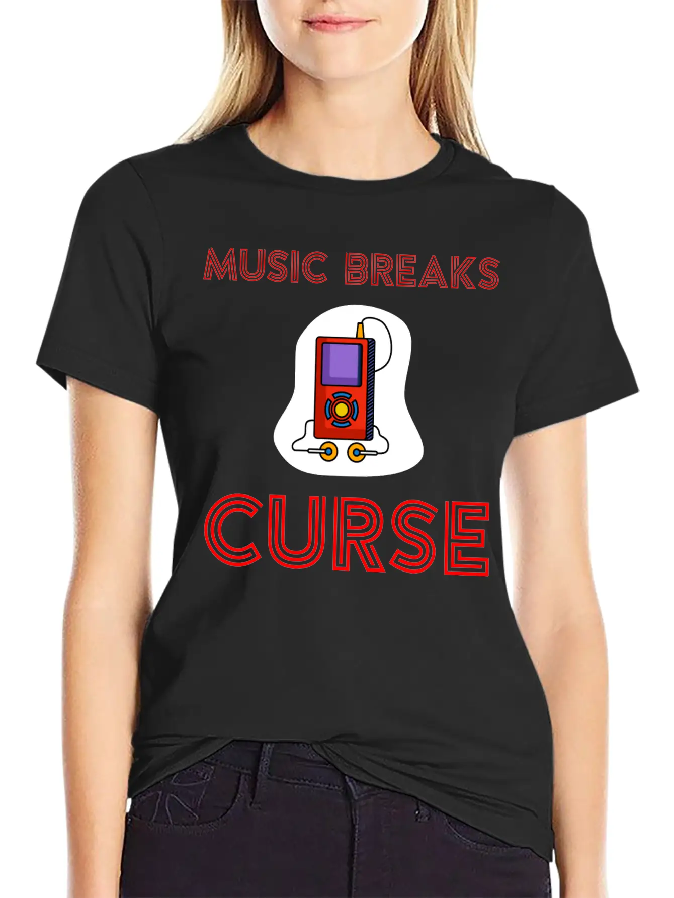Music Breaks Curse Stylish Everyday T-Shirt – Unisex Basic Cotton Tee