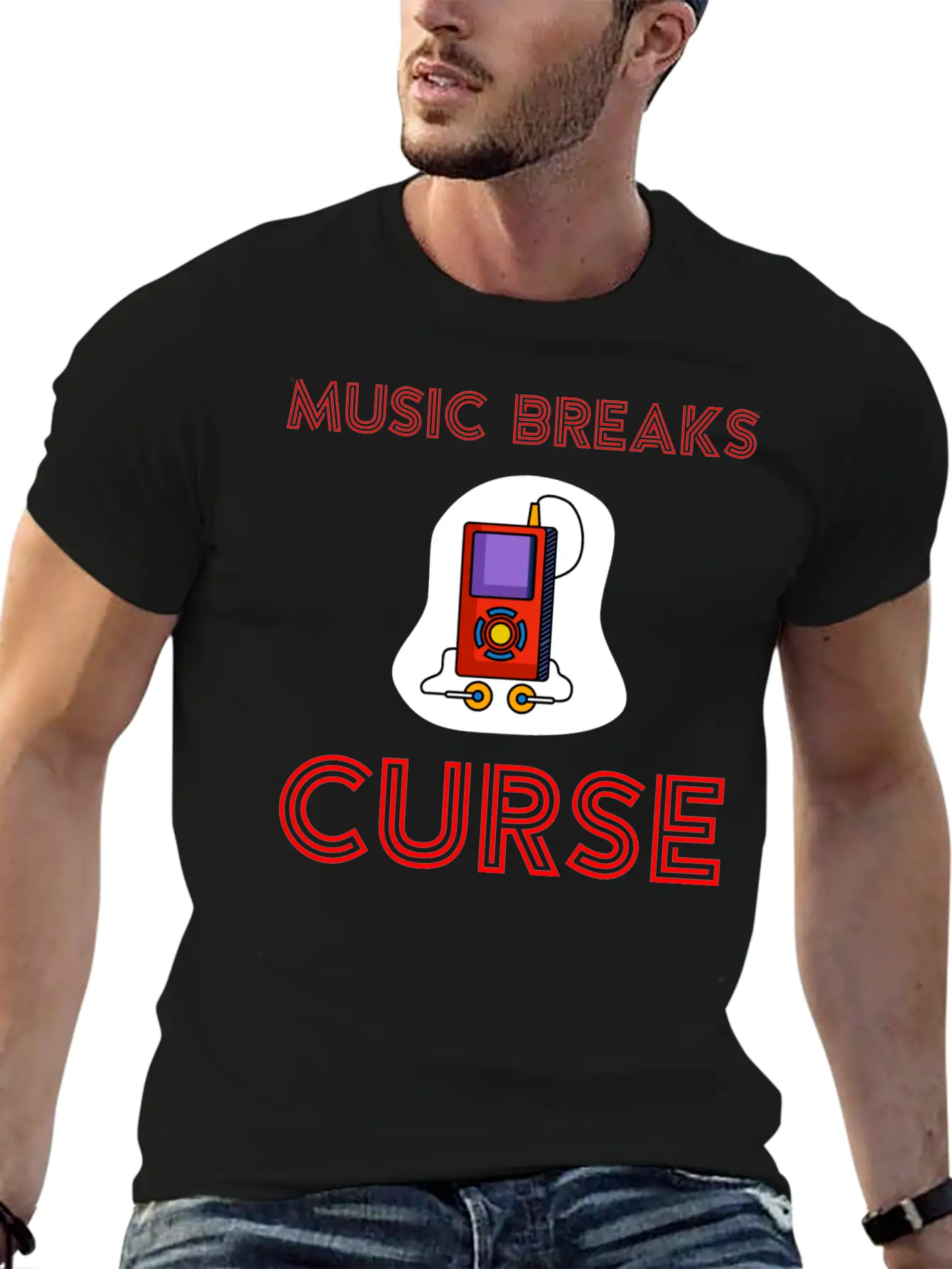 Music Breaks Curse Stylish Everyday T-Shirt – Unisex Basic Cotton Tee