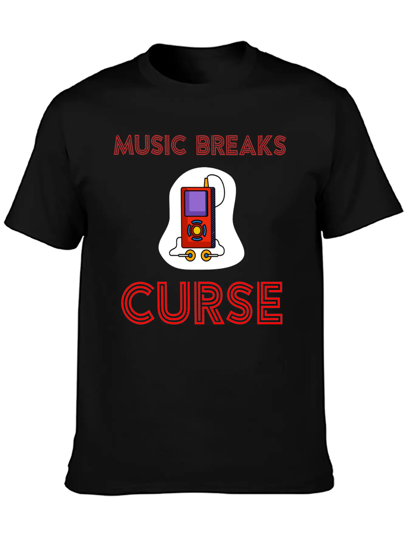 Music Breaks Curse Stylish Everyday T-Shirt – Unisex Basic Cotton Tee