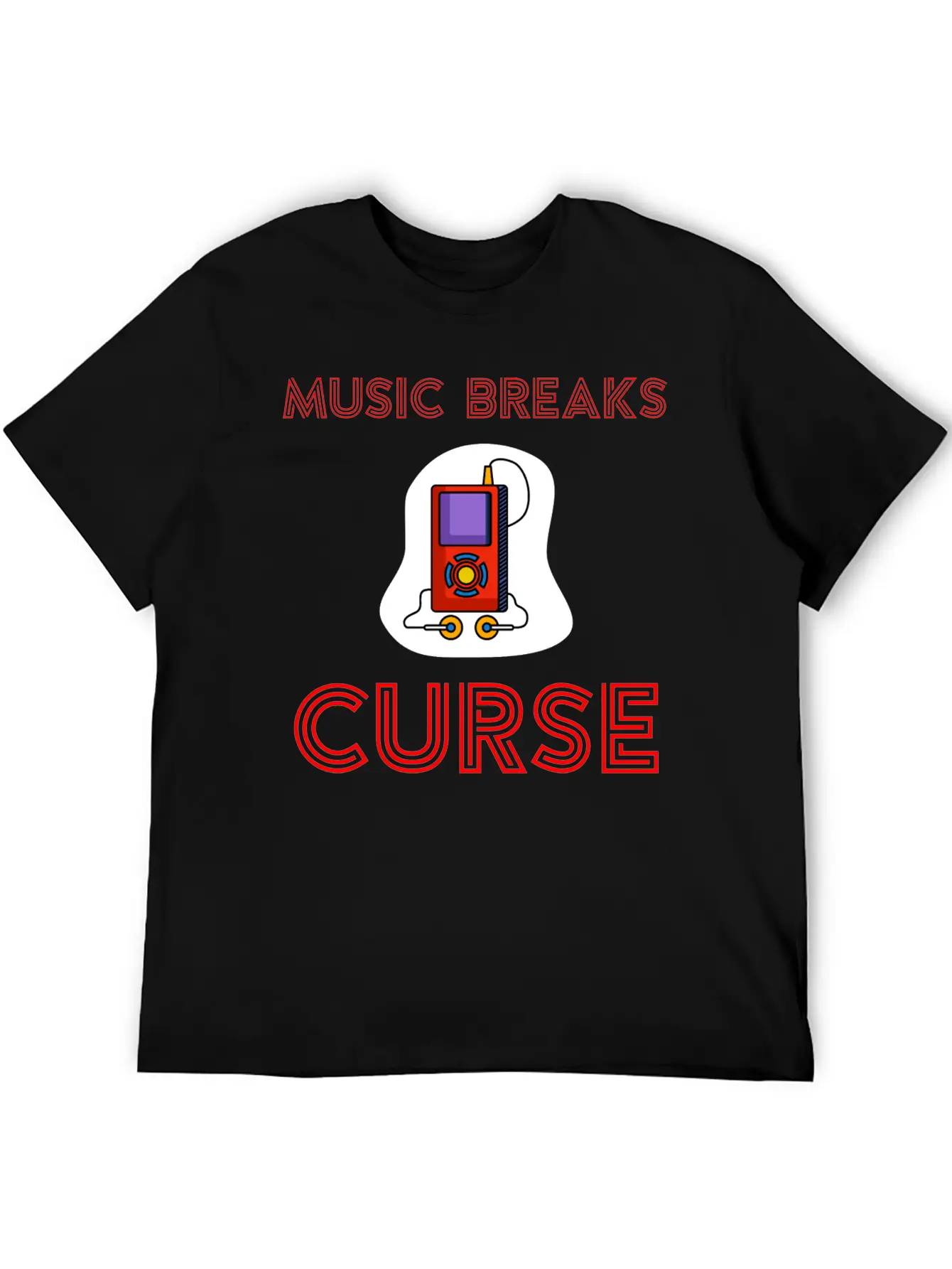 Music Breaks Curse Stylish Everyday T-Shirt – Unisex Basic Cotton Tee
