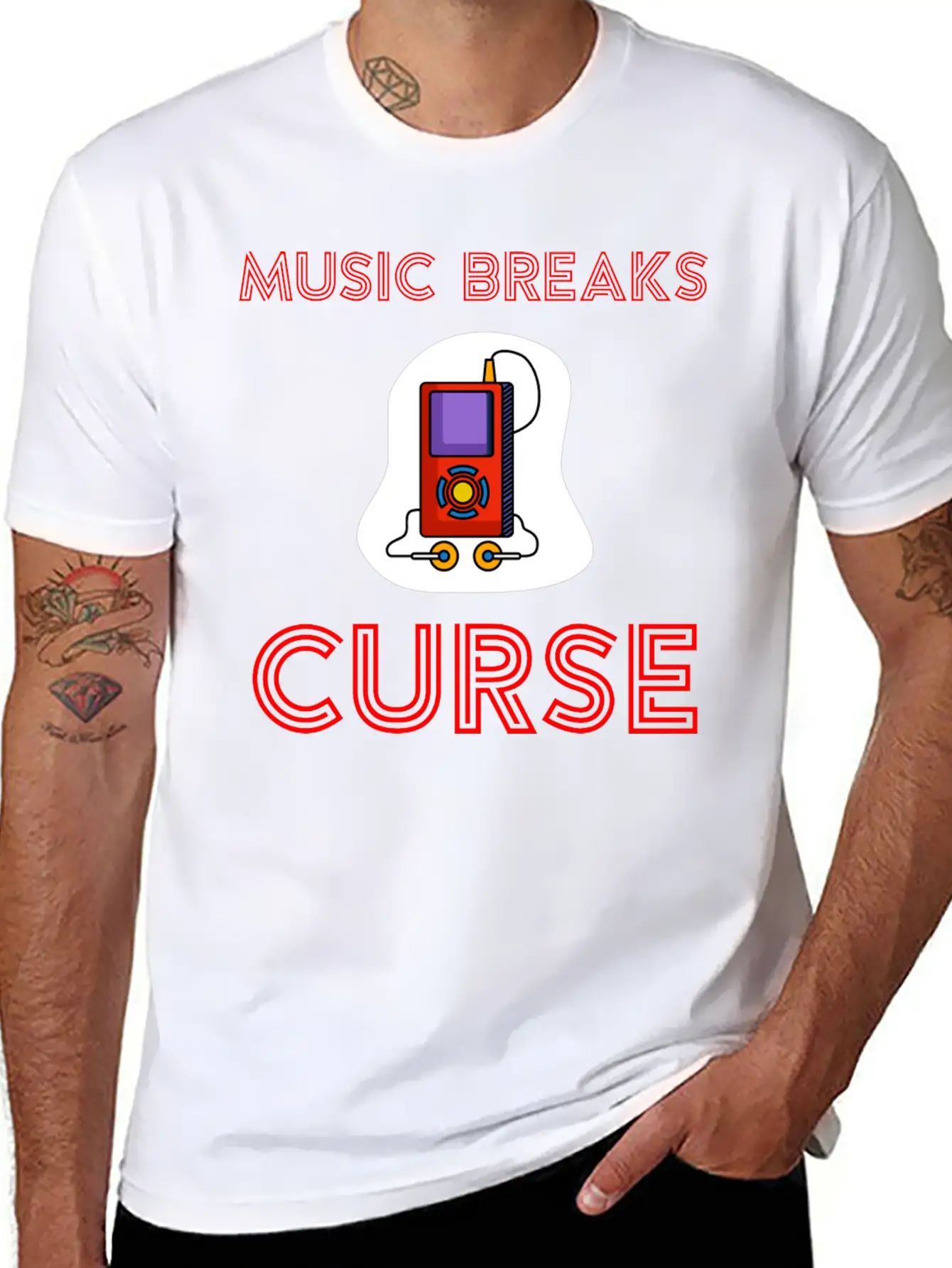 Music Breaks Curse Stylish Everyday T-Shirt – Unisex Basic Cotton Tee