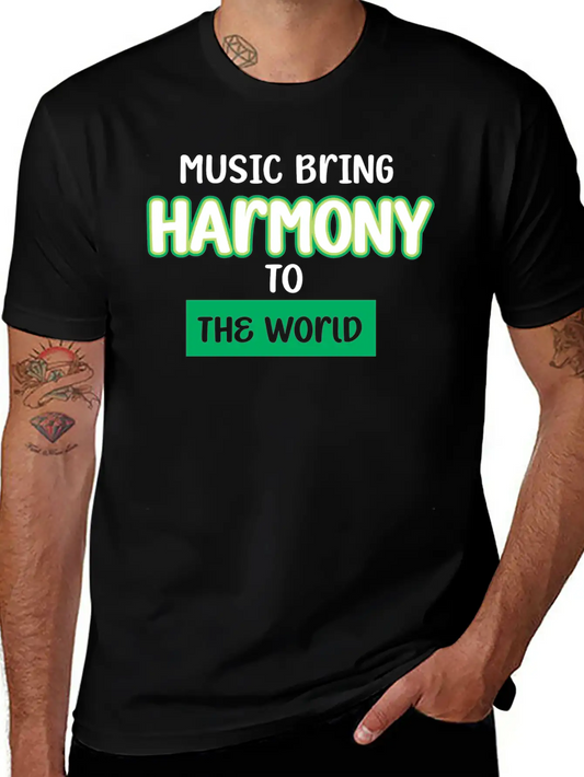Music Brings Harmony To The World Stylish Everyday T-Shirt – Unisex Basic Cotton Tee