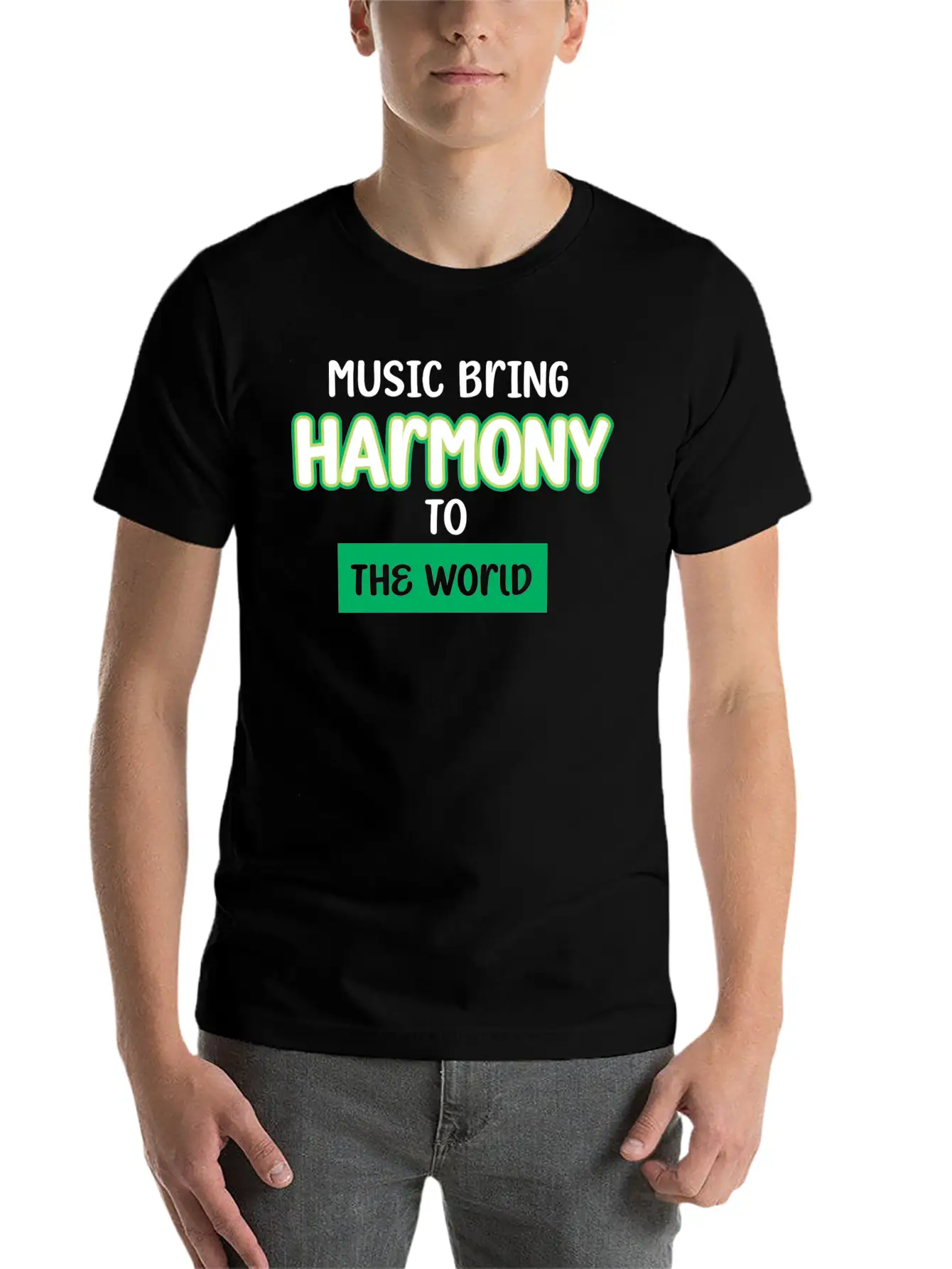Music Brings Harmony To The World Stylish Everyday T-Shirt – Unisex Basic Cotton Tee