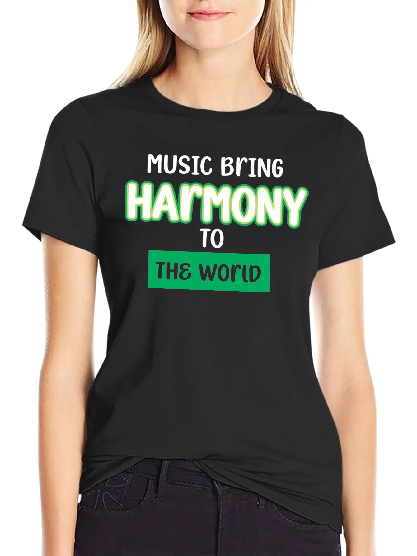 Music Brings Harmony To The World Stylish Everyday T-Shirt – Unisex Basic Cotton Tee