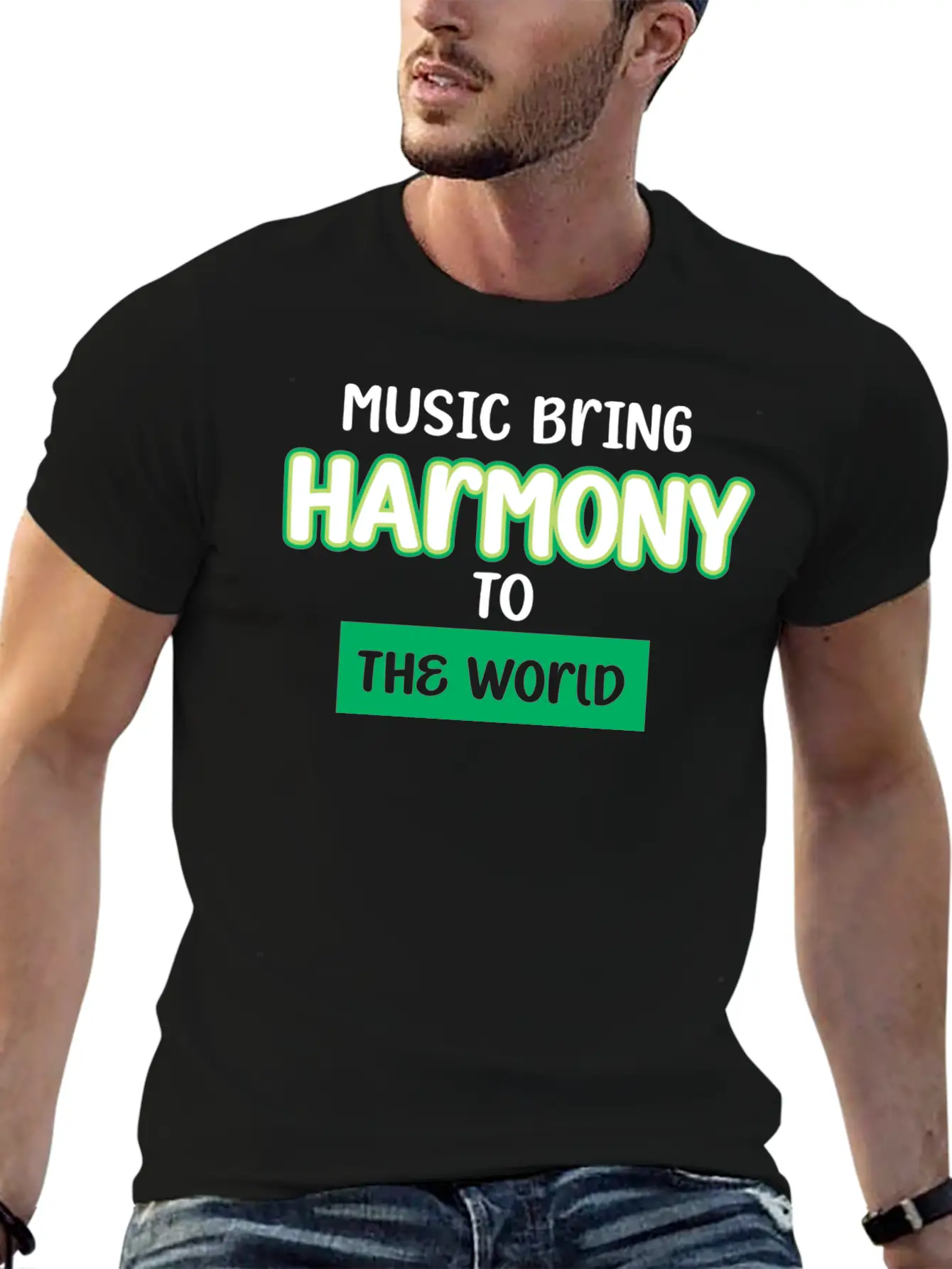 Music Brings Harmony To The World Stylish Everyday T-Shirt – Unisex Basic Cotton Tee