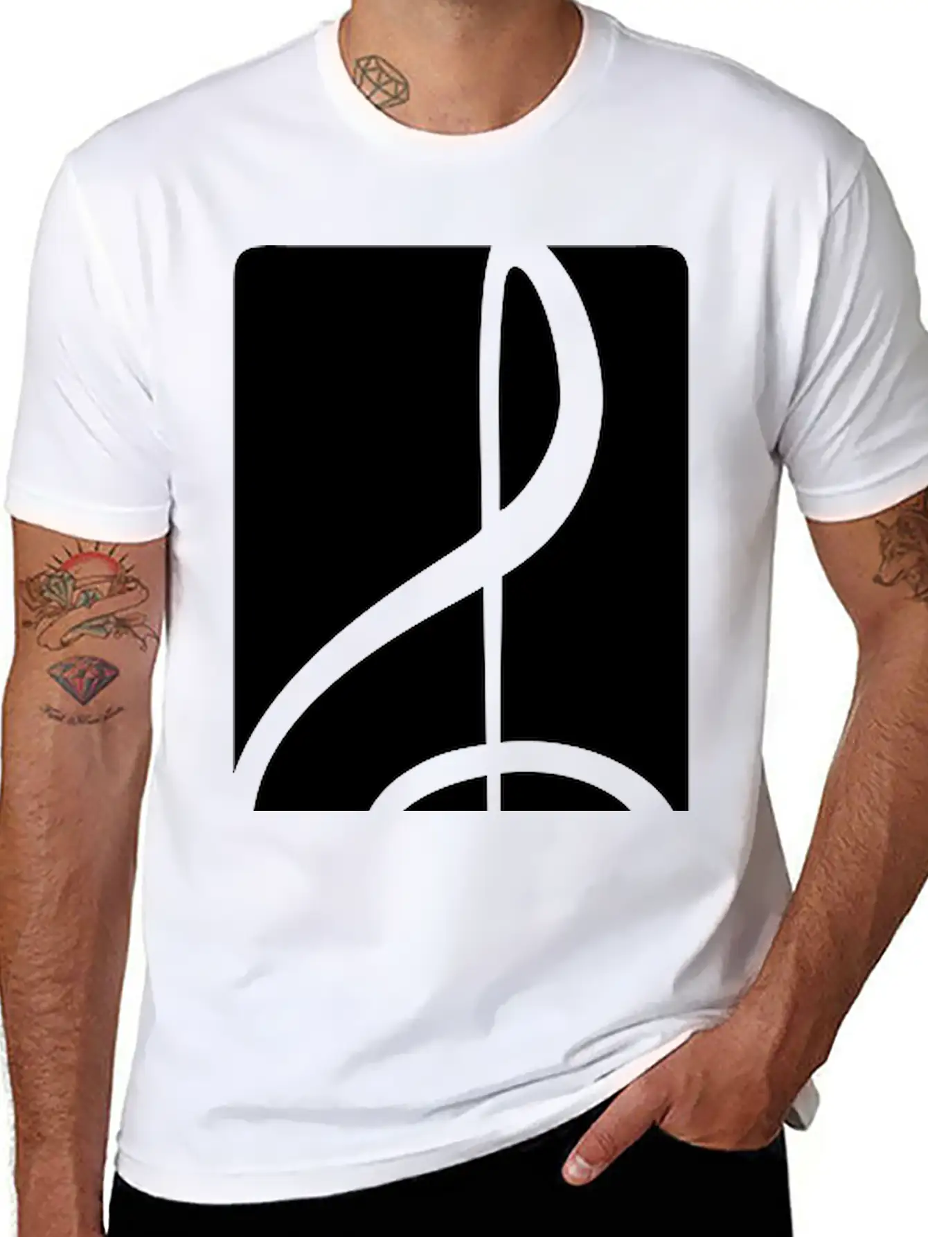 Music Clef Note French Violin Treble Musical Sound Stylish Everyday T-Shirt – Unisex Basic Cotton Tee