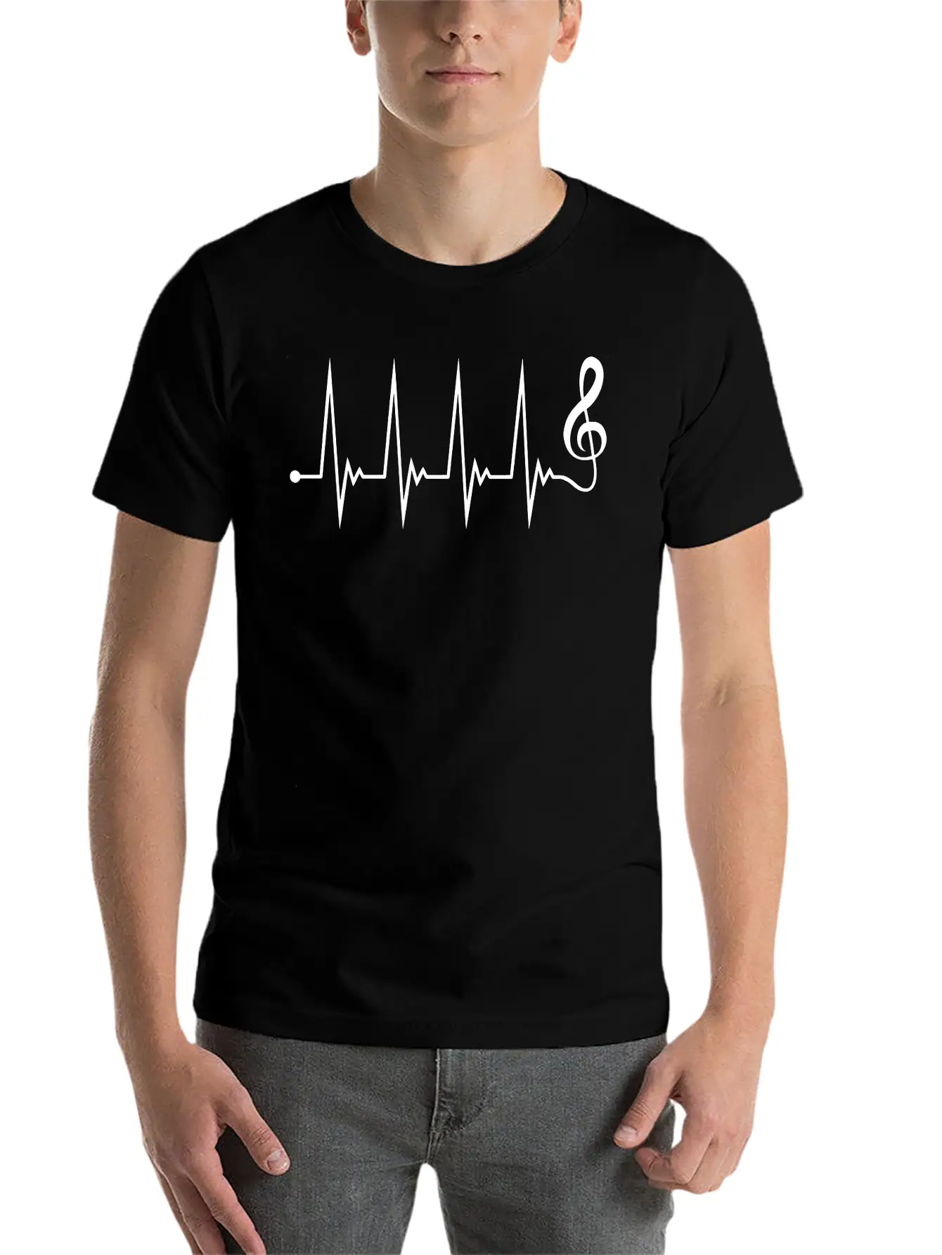 Music Clef Note Violin Treble Sound Pulse ECG Timeless Short Sleeve Tee – Comfy And Minimalist Design