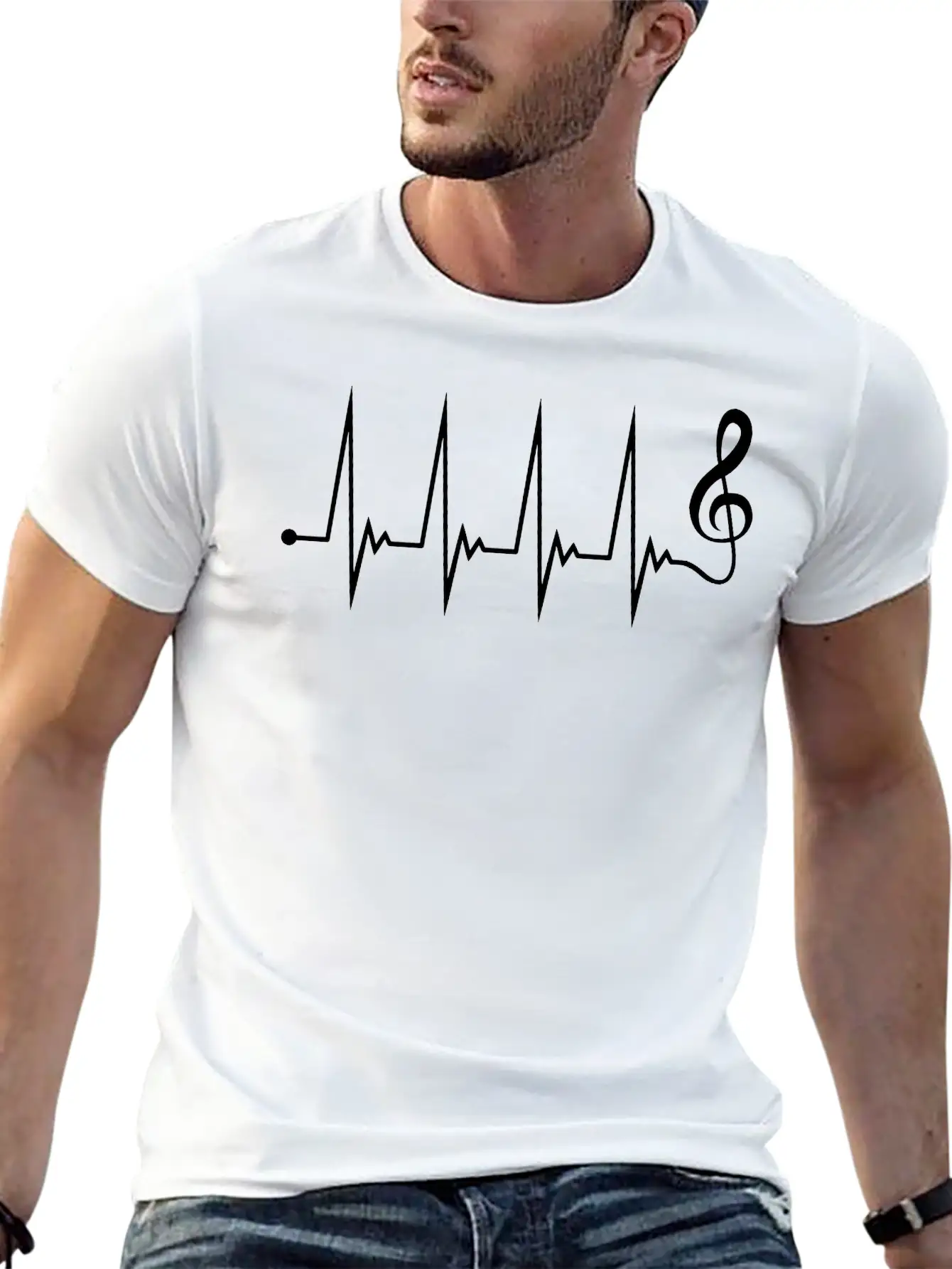 Music Clef Note Violin Treble Sound Pulse ECG Timeless Short Sleeve Tee – Comfy And Minimalist Design
