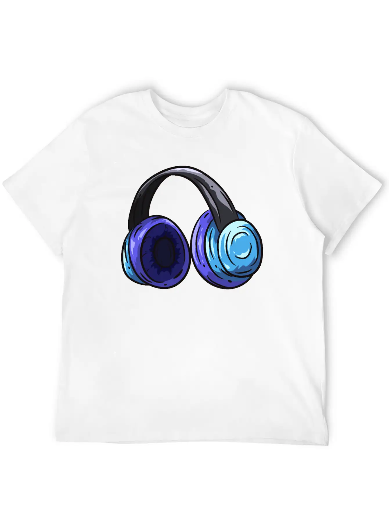 Music Headphones Unisex Short Sleeve Soft Cotton T-Shirt – Casual Everyday Wear