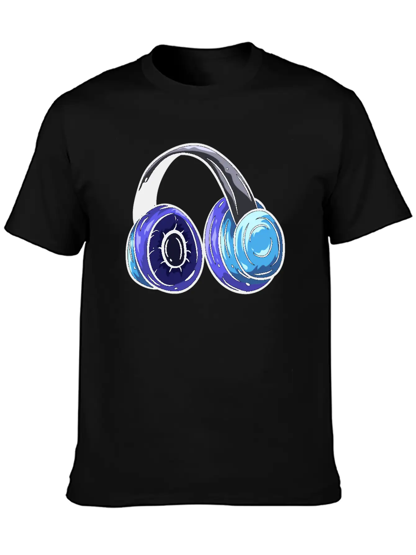 Music Headphones Unisex Short Sleeve Soft Cotton T-Shirt – Casual Everyday Wear