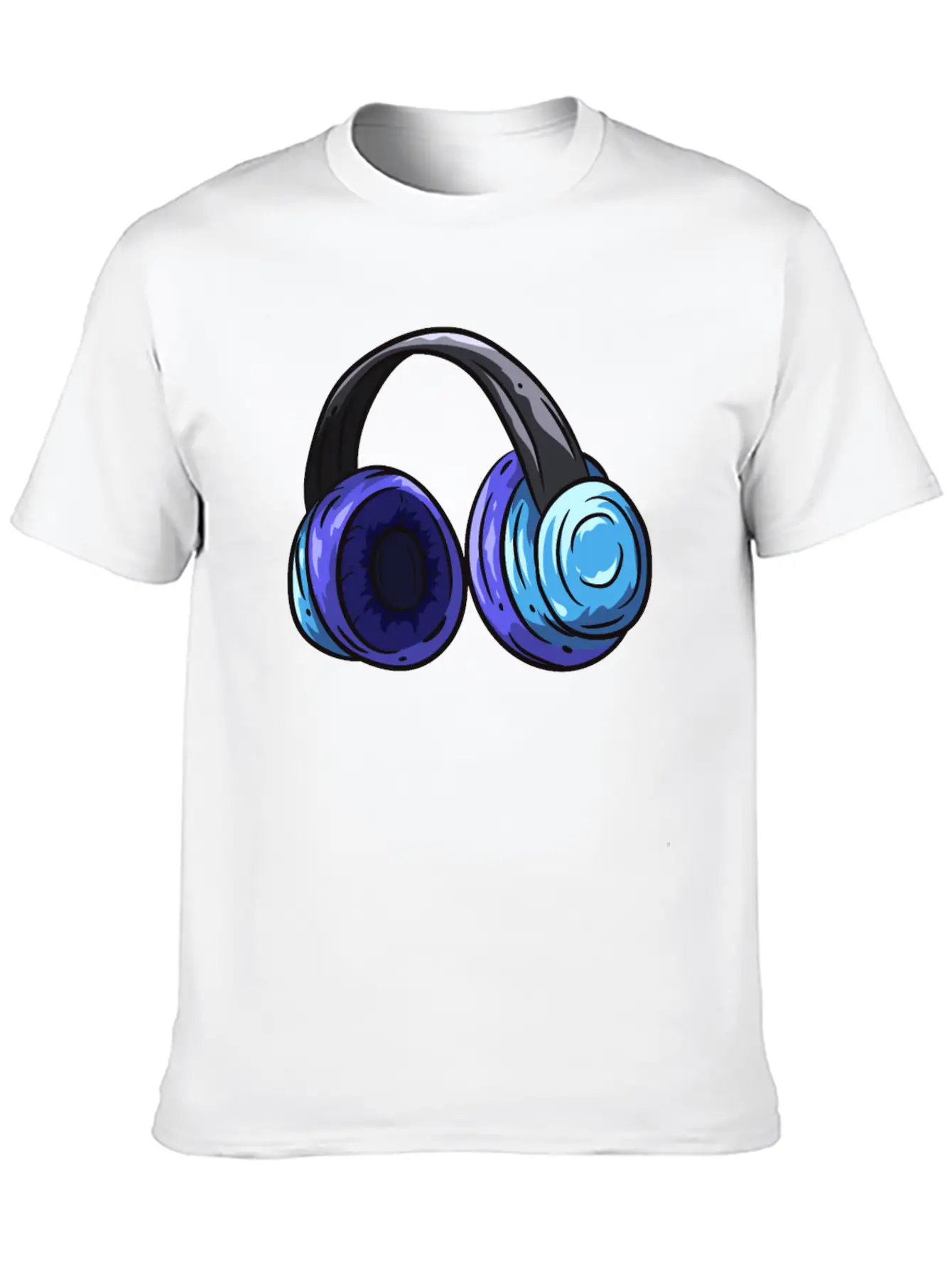 Music Headphones Unisex Short Sleeve Soft Cotton T-Shirt – Casual Everyday Wear
