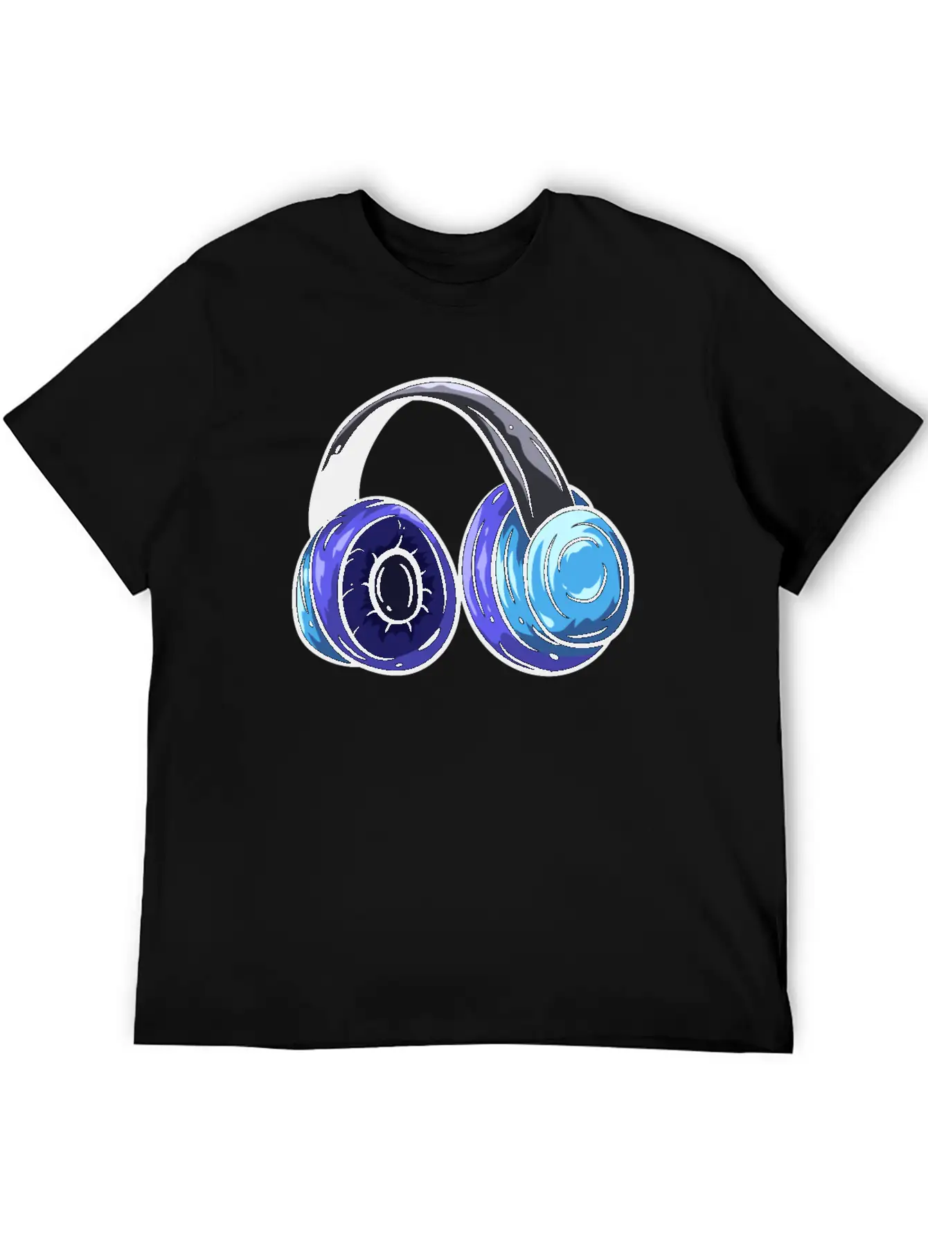 Music Headphones Unisex Short Sleeve Soft Cotton T-Shirt – Casual Everyday Wear