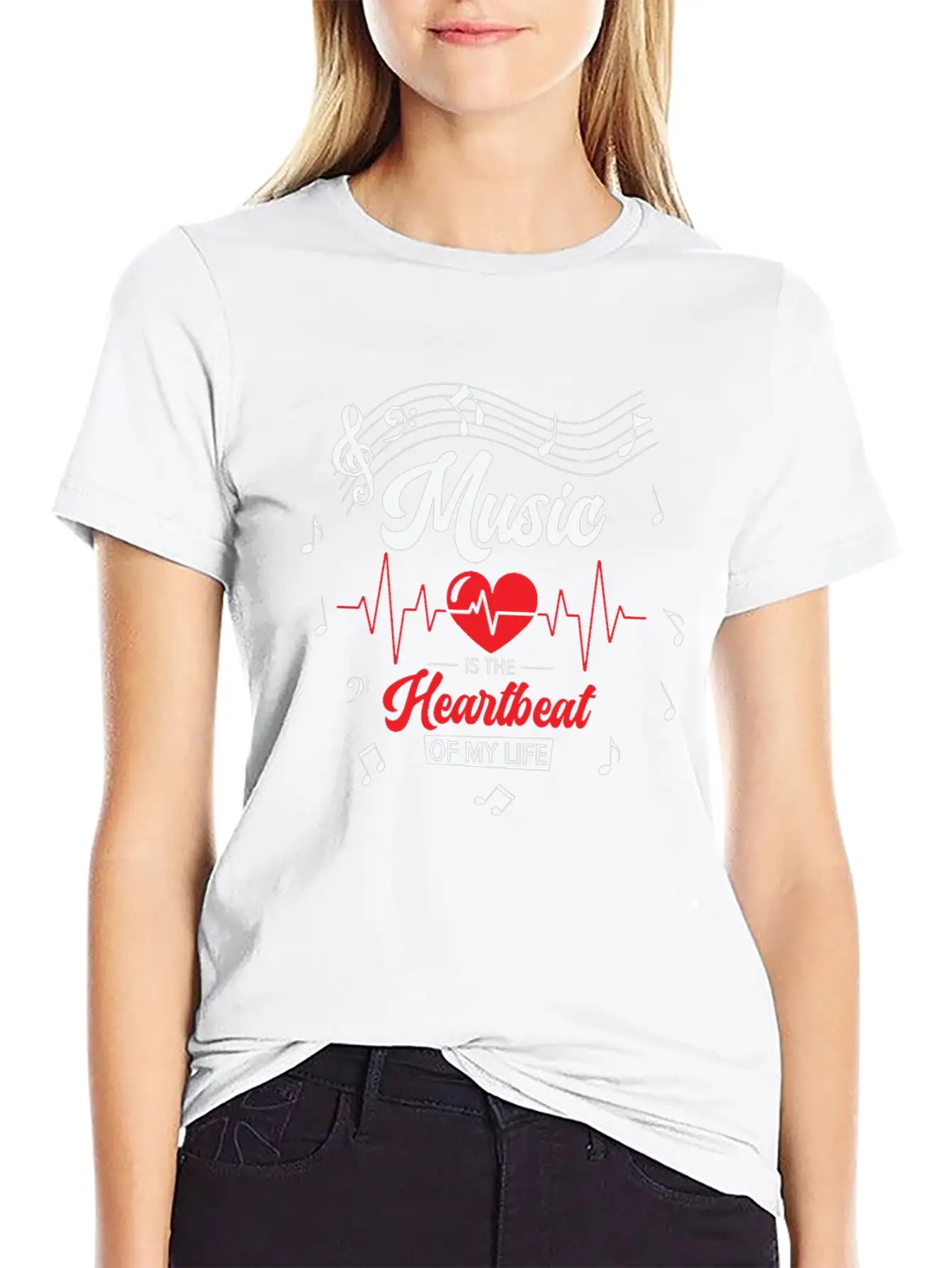 Music Heartbeat Music Lover Life Songs Unisex Short Sleeve Soft Cotton T-Shirt – Casual Everyday Wear