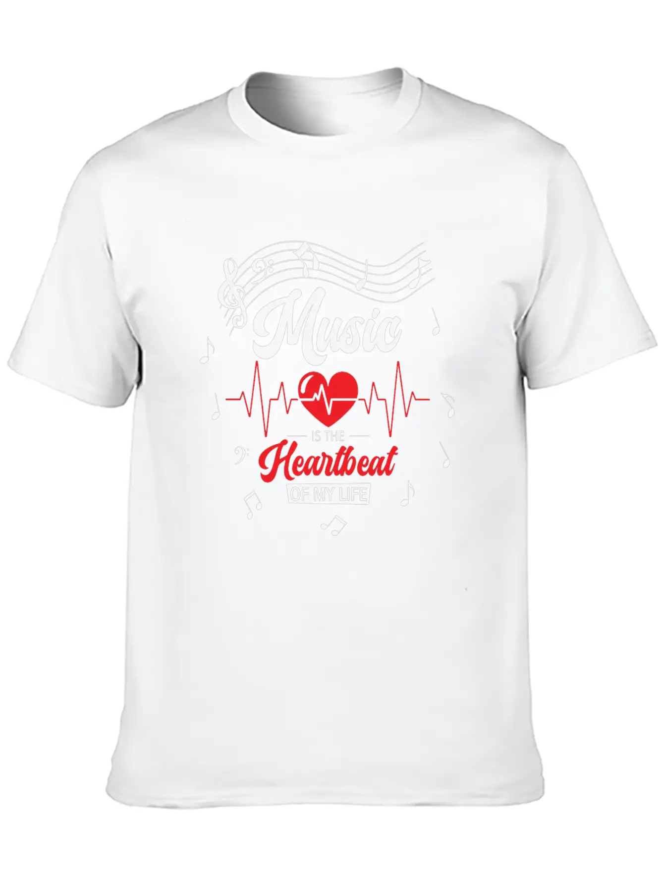 Music Heartbeat Music Lover Life Songs Unisex Short Sleeve Soft Cotton T-Shirt – Casual Everyday Wear