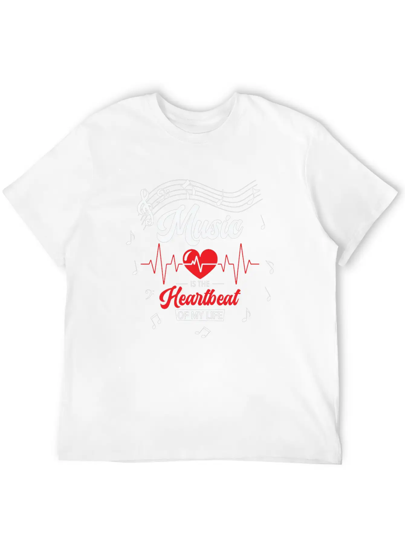 Music Heartbeat Music Lover Life Songs Unisex Short Sleeve Soft Cotton T-Shirt – Casual Everyday Wear