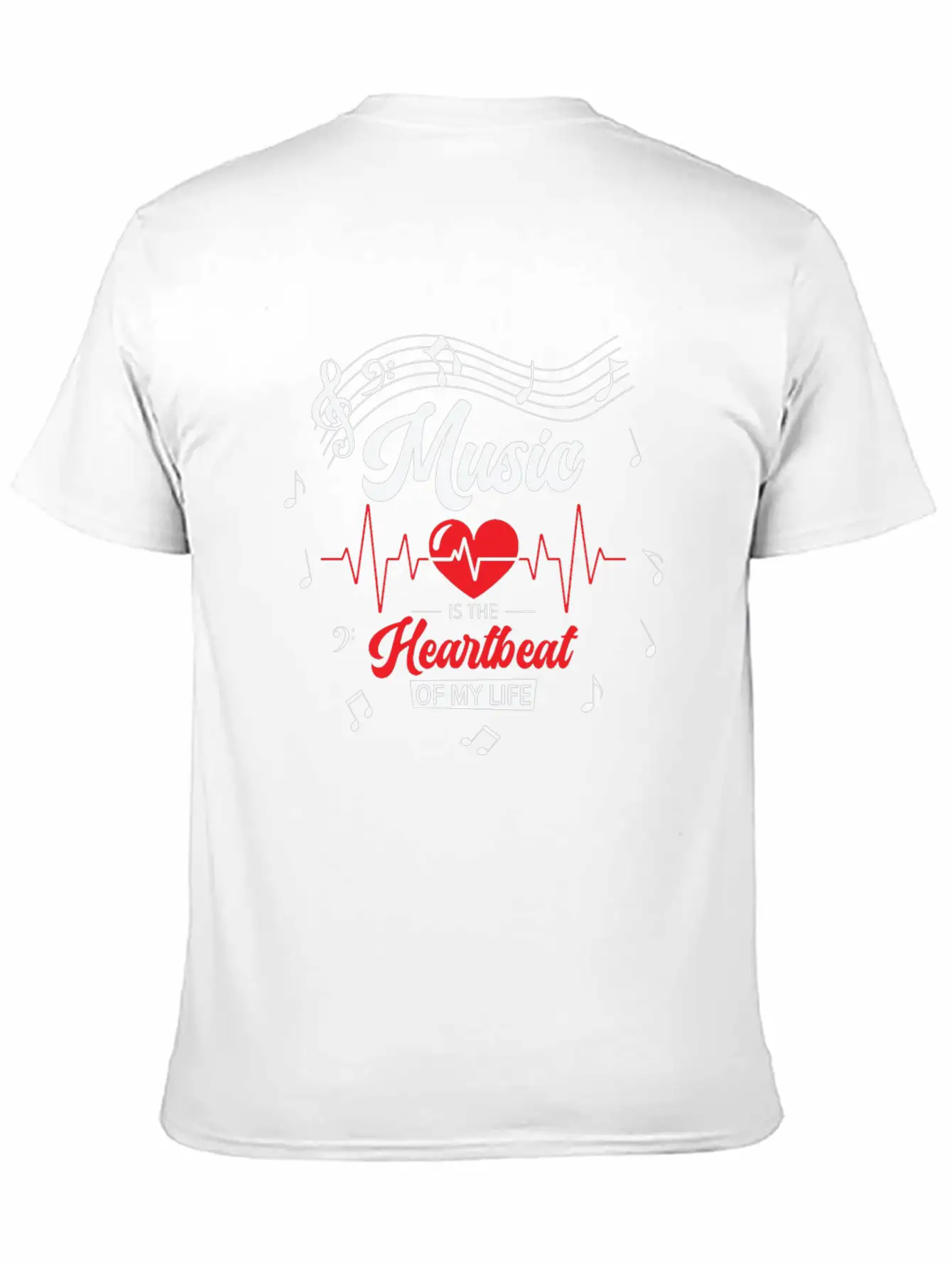 Music Heartbeat Music Lover Life Songs Unisex Short Sleeve Soft Cotton T-Shirt – Casual Everyday Wear