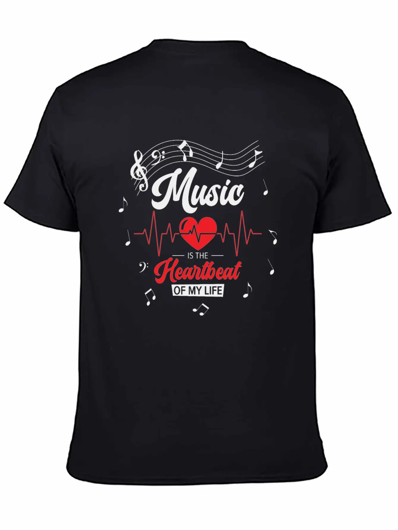 Music Heartbeat Music Lover Life Songs Unisex Short Sleeve Soft Cotton T-Shirt – Casual Everyday Wear