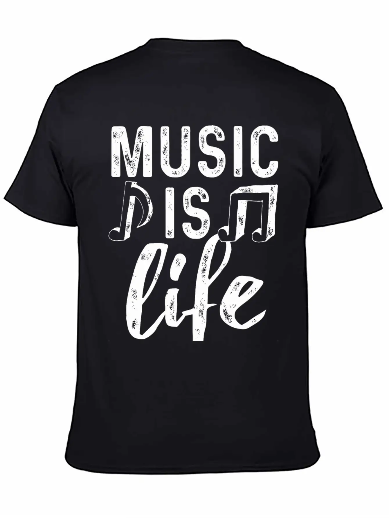 Music Is Life2 Weiss Stylish Everyday T-Shirt – Unisex Basic Cotton Tee