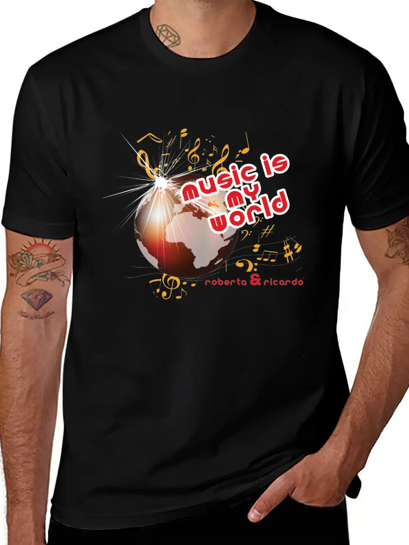Music Is My World Unisex Short Sleeve Soft Cotton T-Shirt – Casual Everyday Wear
