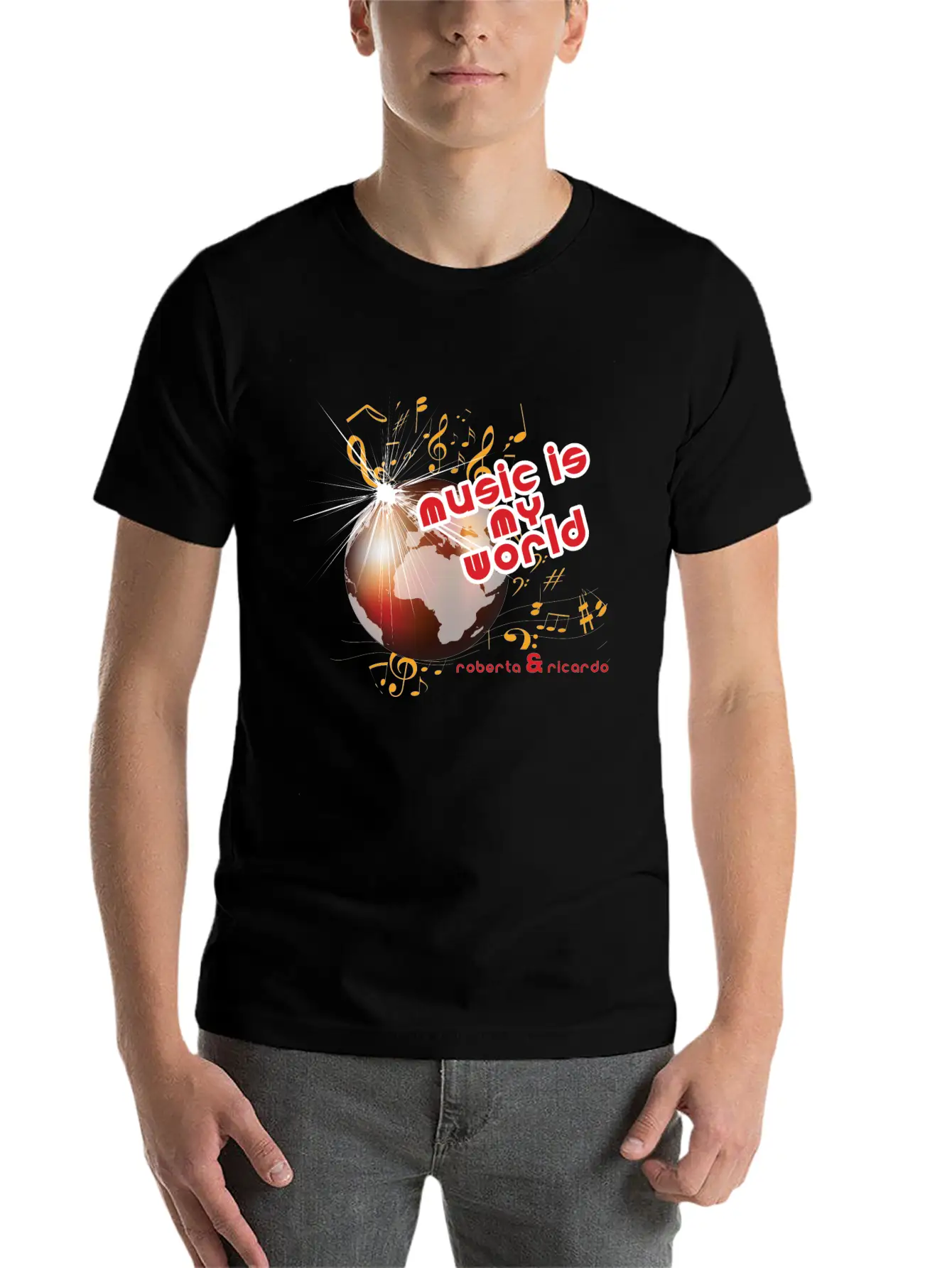 Music Is My World Unisex Short Sleeve Soft Cotton T-Shirt – Casual Everyday Wear