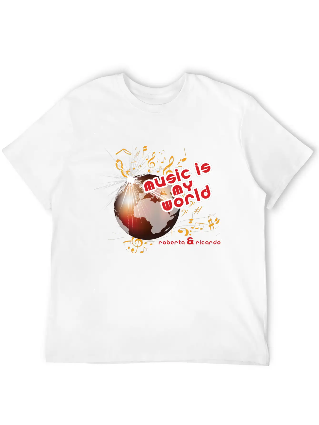Music Is My World Unisex Short Sleeve Soft Cotton T-Shirt – Casual Everyday Wear