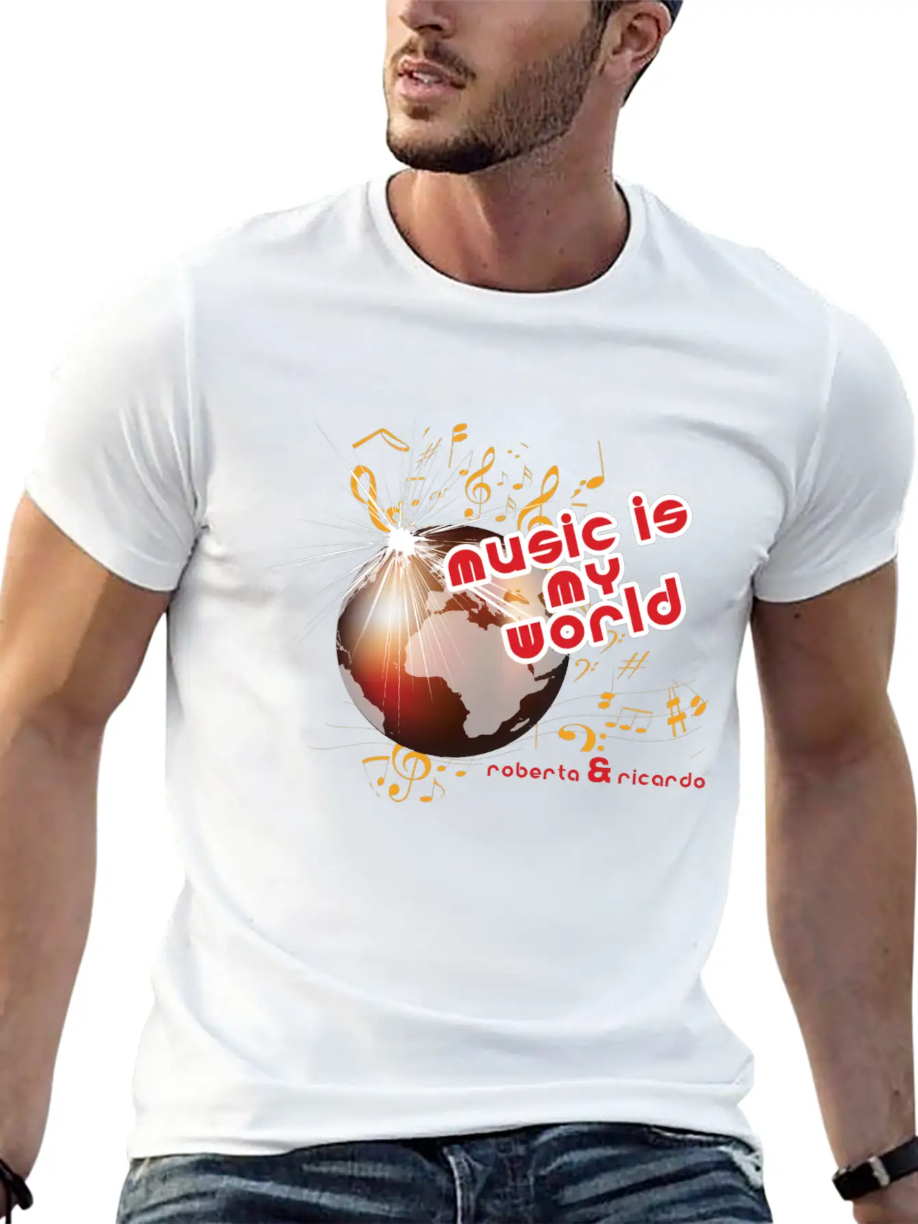 Music Is My World Unisex Short Sleeve Soft Cotton T-Shirt – Casual Everyday Wear