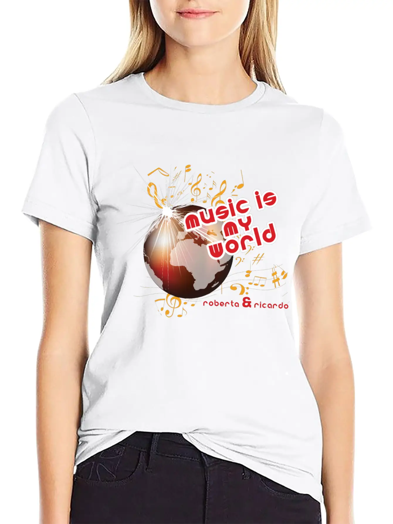 Music Is My World Unisex Short Sleeve Soft Cotton T-Shirt – Casual Everyday Wear