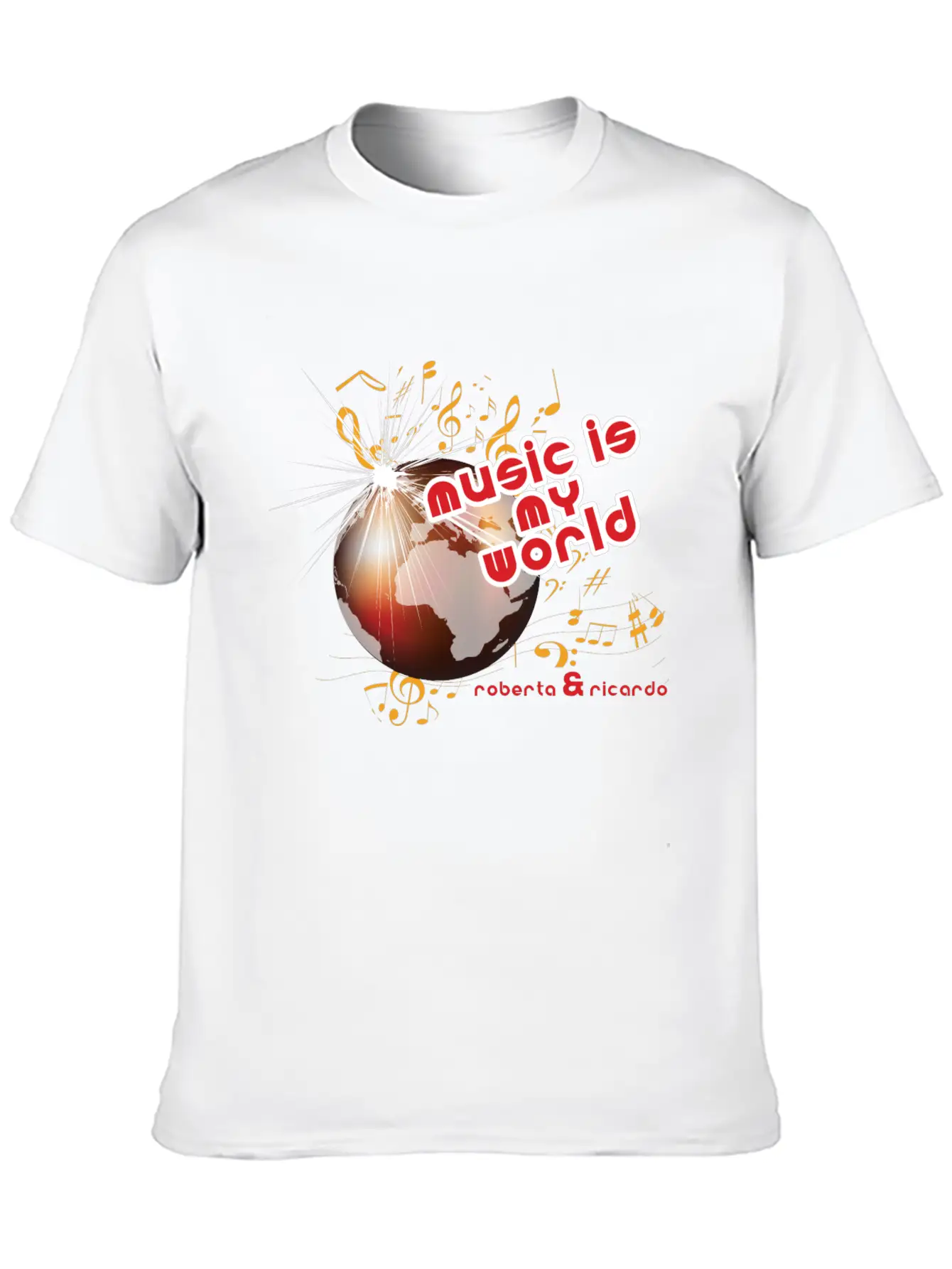 Music Is My World Unisex Short Sleeve Soft Cotton T-Shirt – Casual Everyday Wear