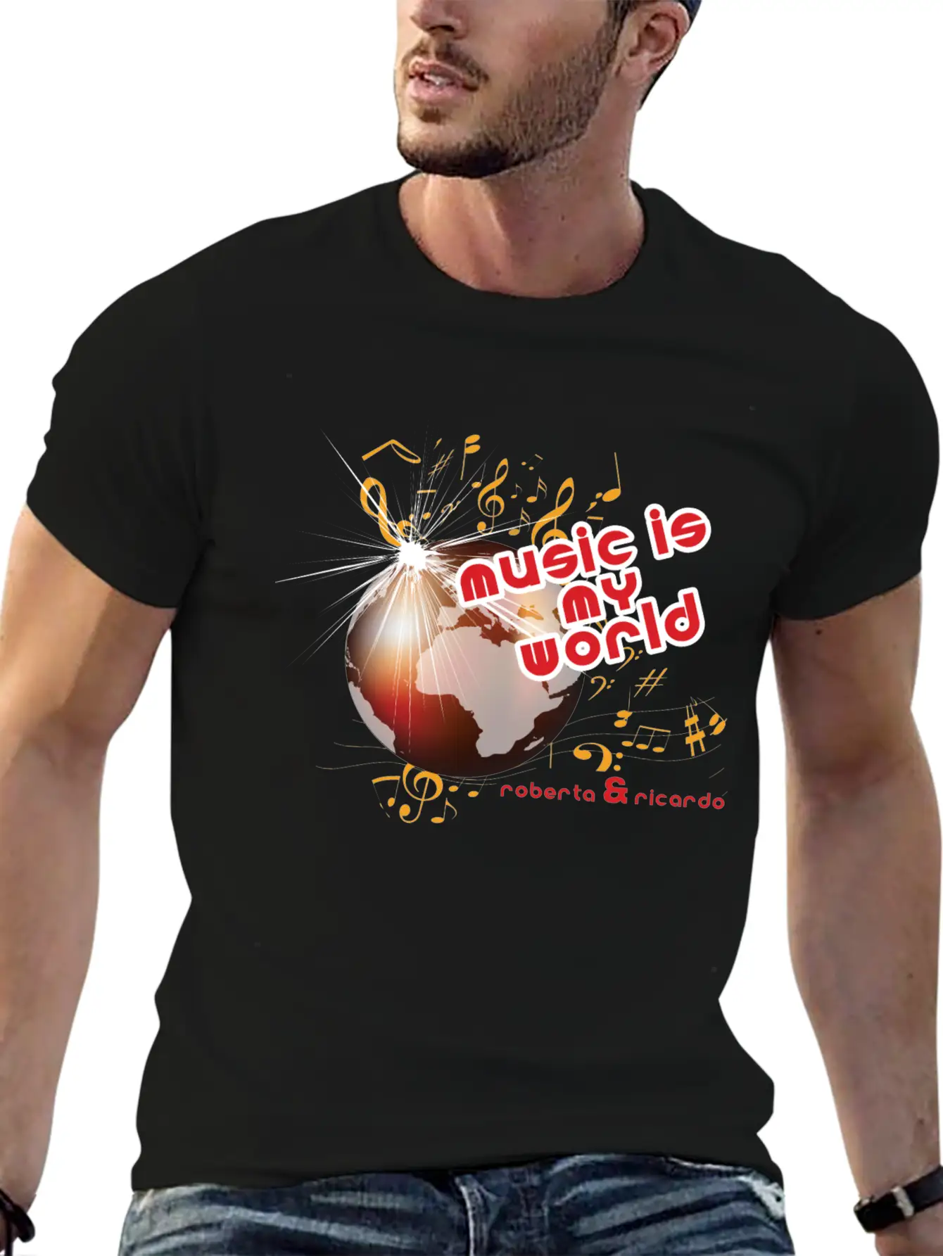 Music Is My World Unisex Short Sleeve Soft Cotton T-Shirt – Casual Everyday Wear