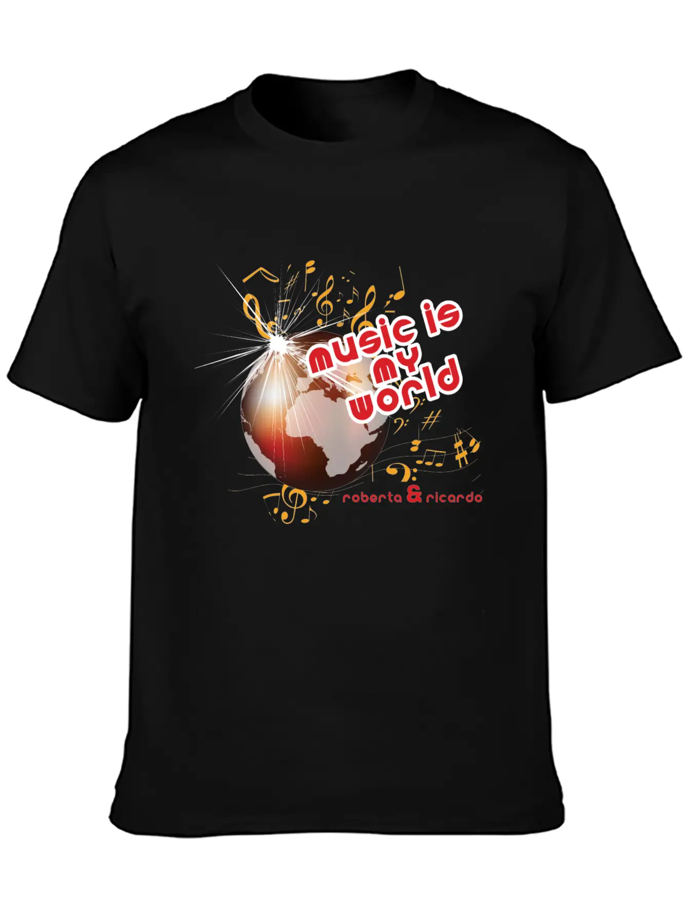 Music Is My World Unisex Short Sleeve Soft Cotton T-Shirt – Casual Everyday Wear