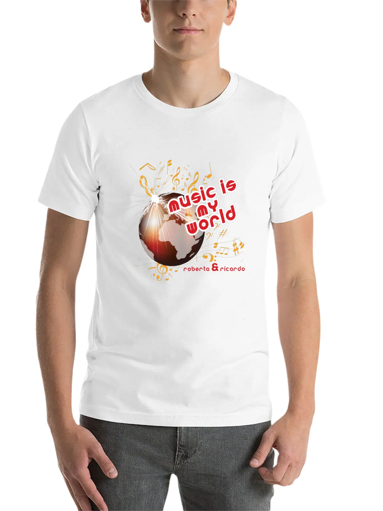 Music Is My World Unisex Short Sleeve Soft Cotton T-Shirt – Casual Everyday Wear