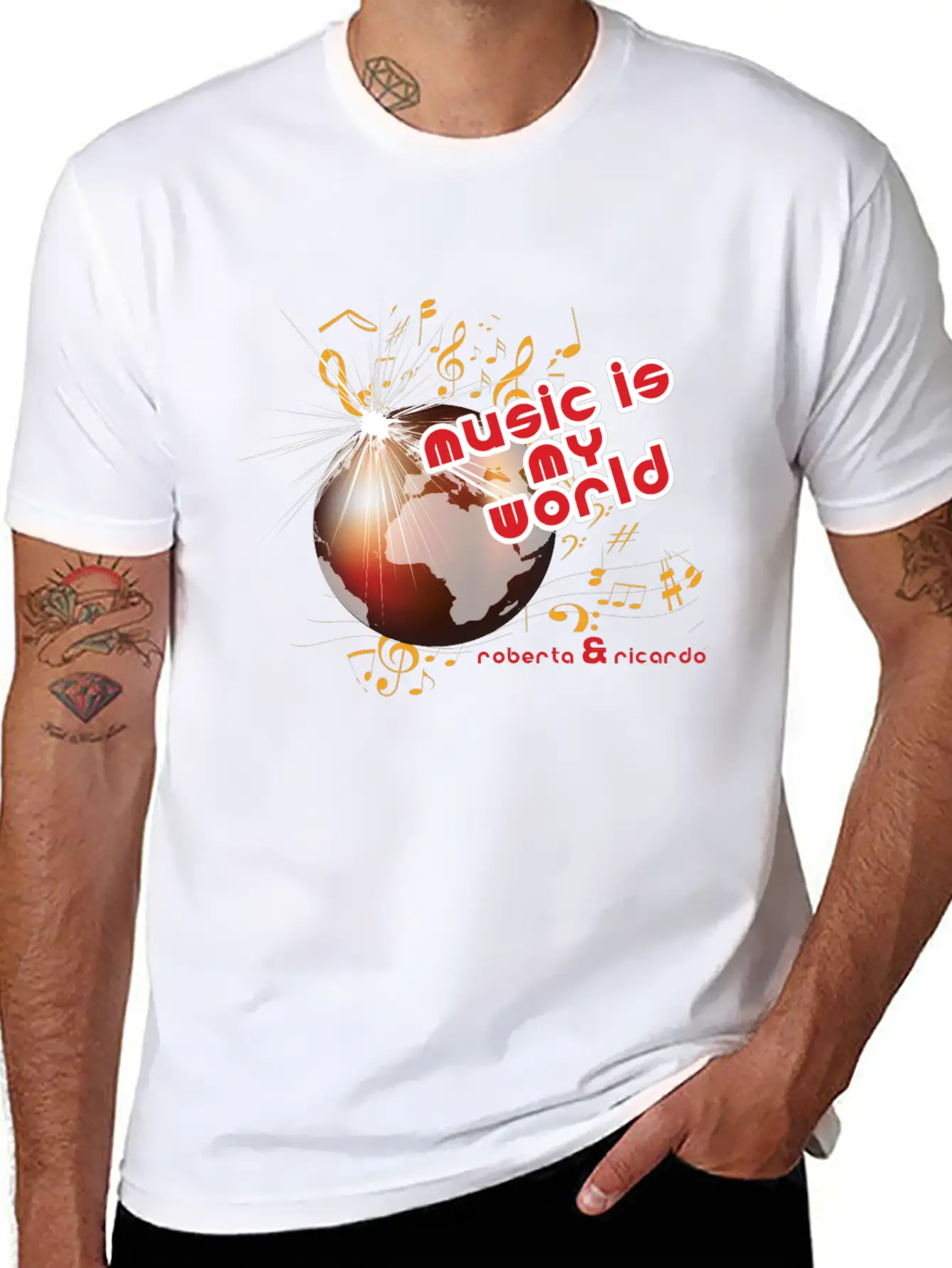 Music Is My World Unisex Short Sleeve Soft Cotton T-Shirt – Casual Everyday Wear