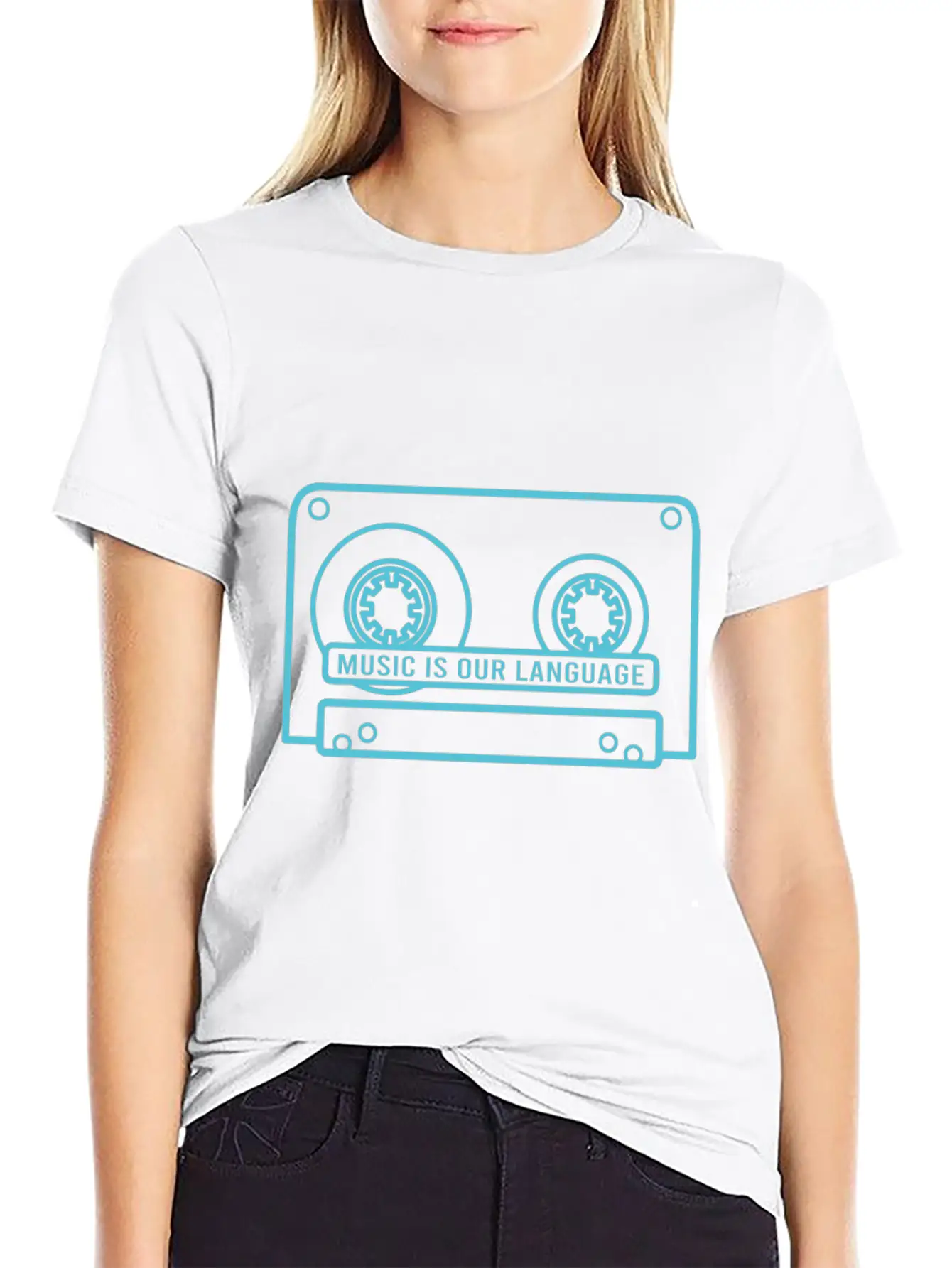 Music Is Our Language - Music Lover Timeless Short Sleeve Tee – Comfy And Minimalist Design