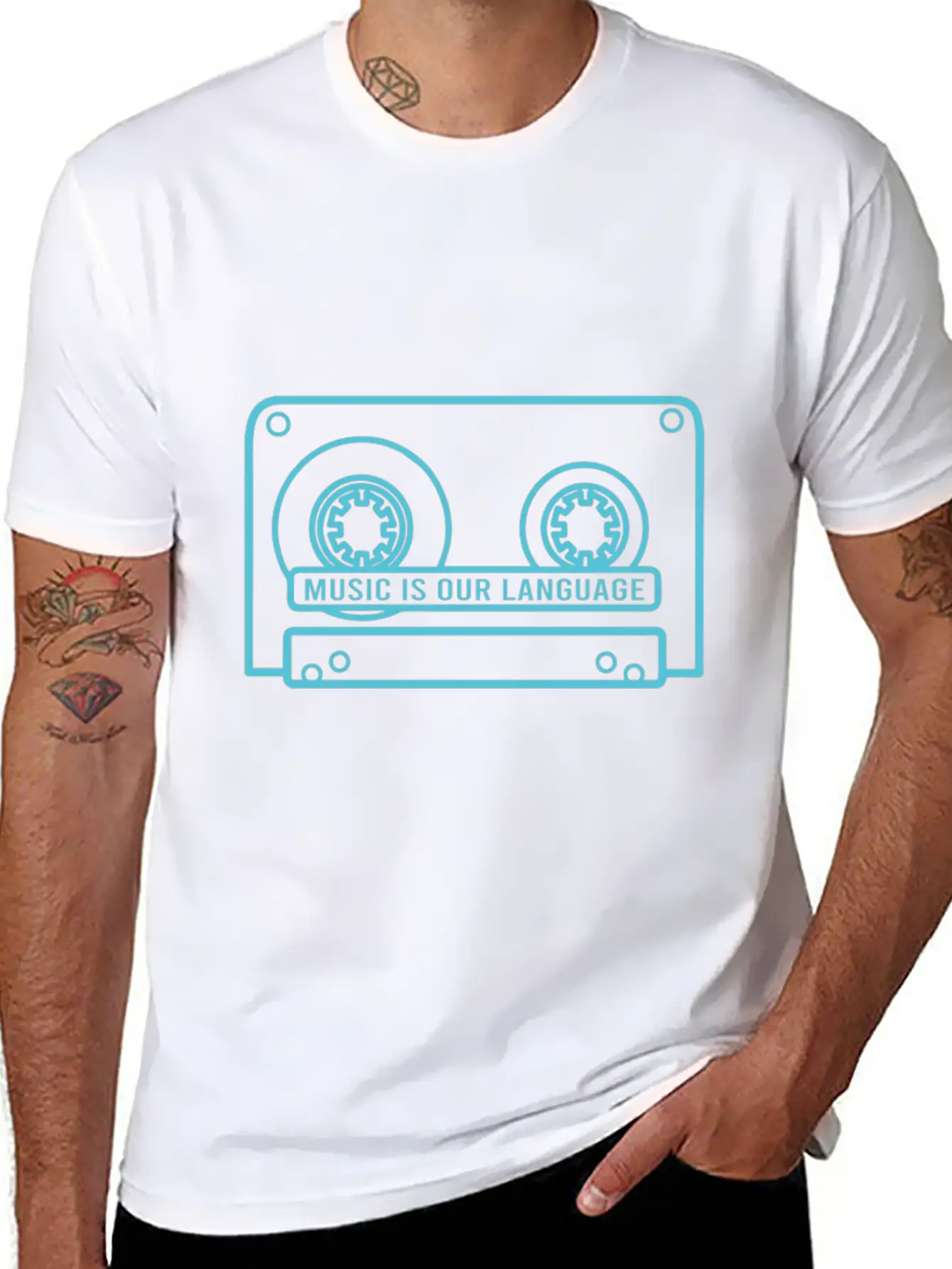 Music Is Our Language - Music Lover Timeless Short Sleeve Tee – Comfy And Minimalist Design
