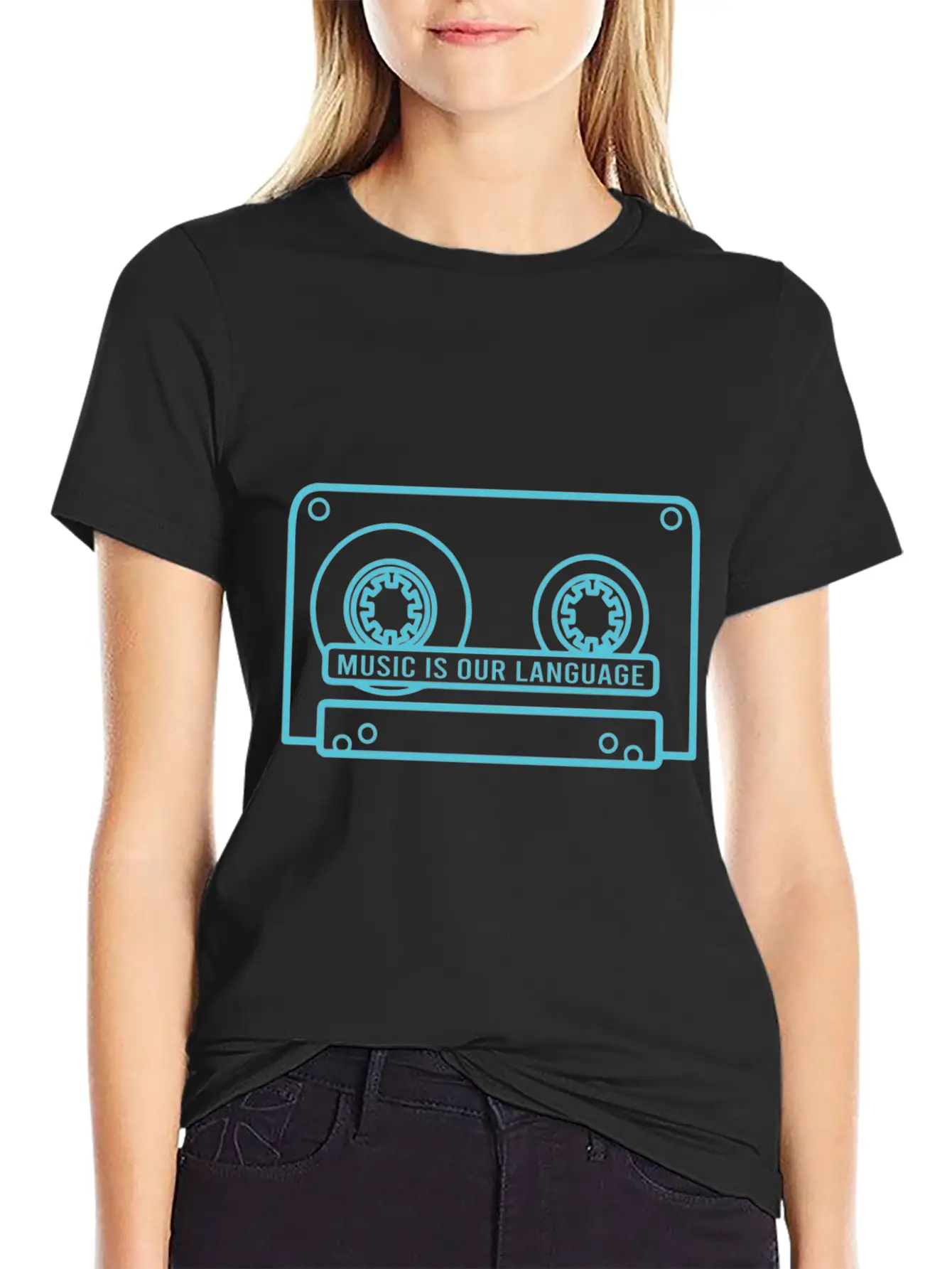 Music Is Our Language - Music Lover Timeless Short Sleeve Tee – Comfy And Minimalist Design