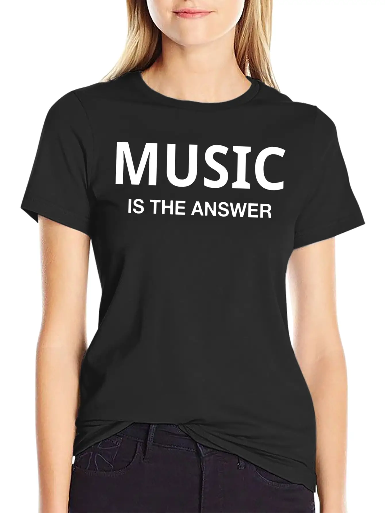 MUSIC IS THE ANSWER Comfortable Minimalist Graphic Tee – Summer Style Essential