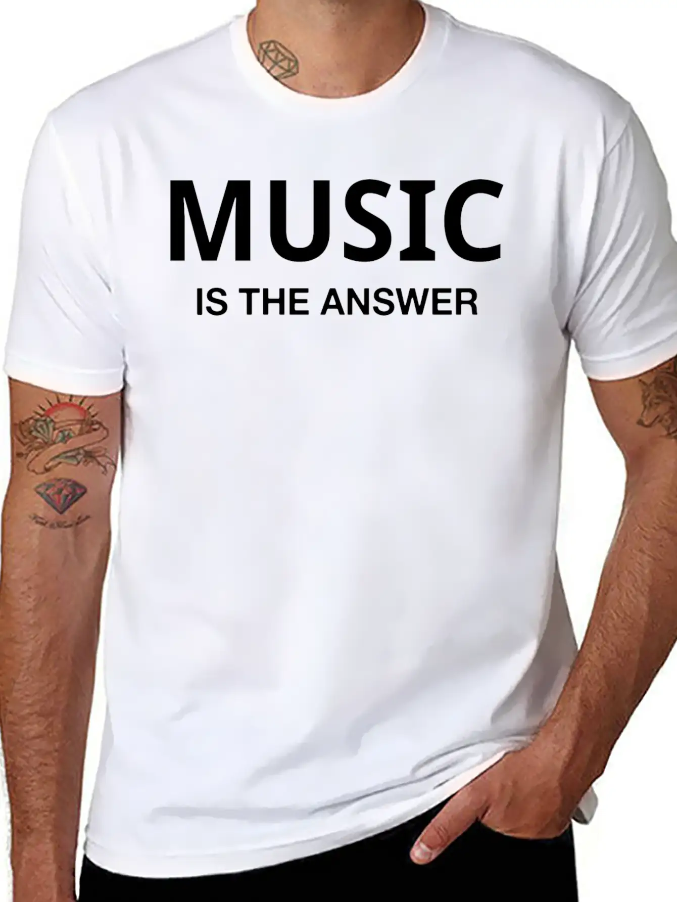 MUSIC IS THE ANSWER Comfortable Minimalist Graphic Tee – Summer Style Essential
