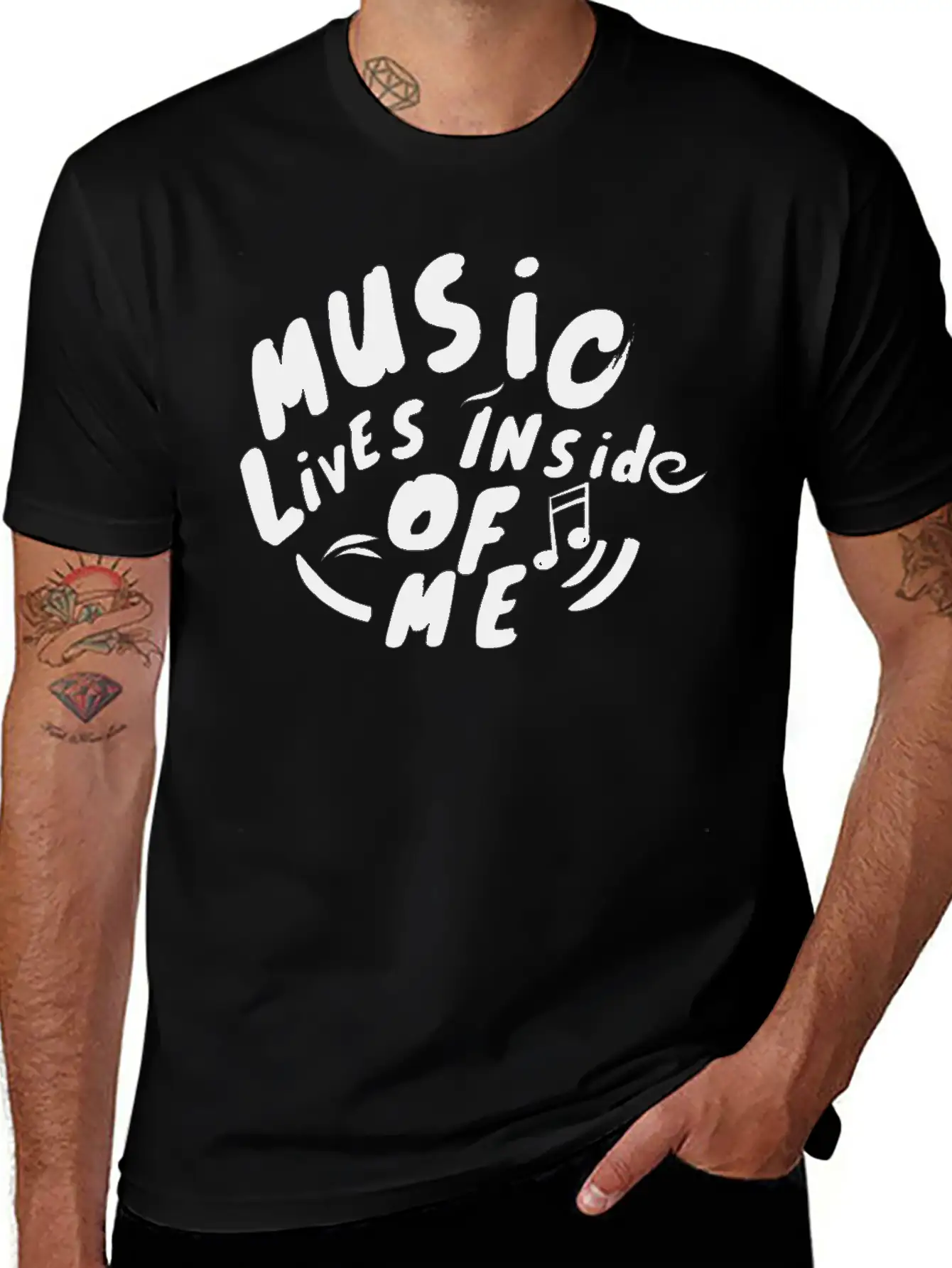 Music Lives Inside Of Me Unisex Short Sleeve Soft Cotton T-Shirt – Casual Everyday Wear