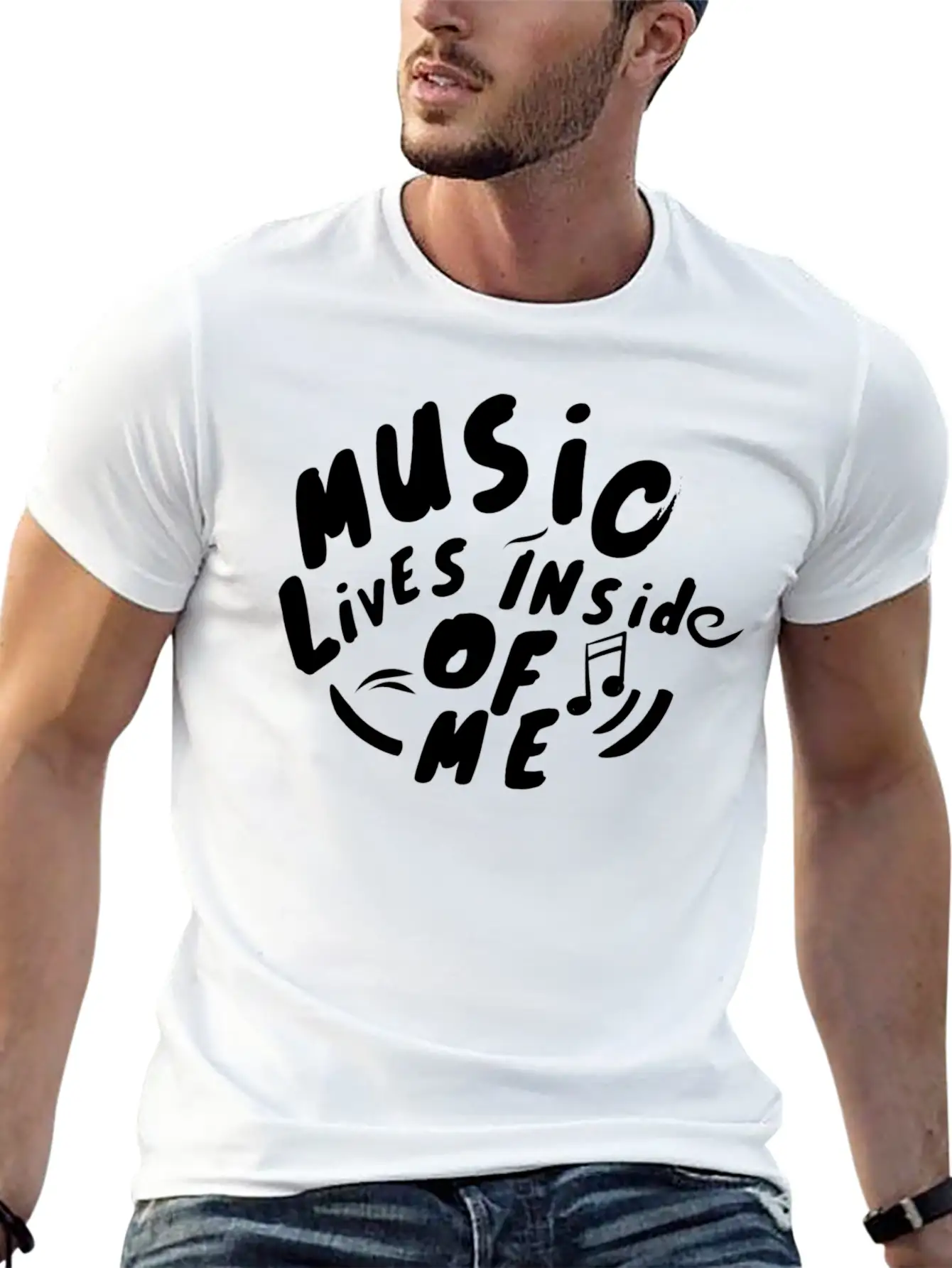 Music Lives Inside Of Me Unisex Short Sleeve Soft Cotton T-Shirt – Casual Everyday Wear
