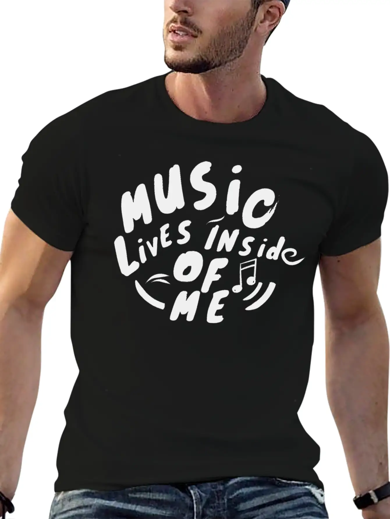 Music Lives Inside Of Me Unisex Short Sleeve Soft Cotton T-Shirt – Casual Everyday Wear