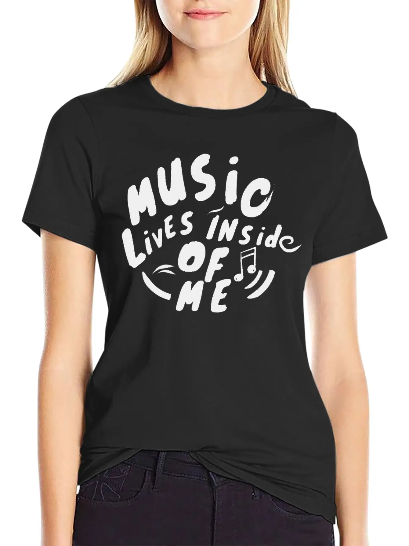 Music Lives Inside Of Me Unisex Short Sleeve Soft Cotton T-Shirt – Casual Everyday Wear